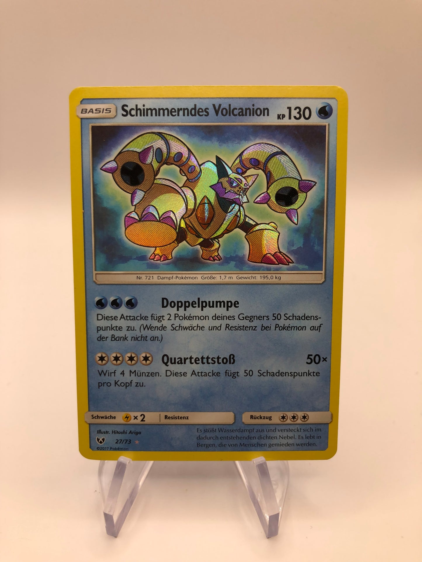 Pokemon Karte Schimmerndes Volcanion 27/73 Deutsch
