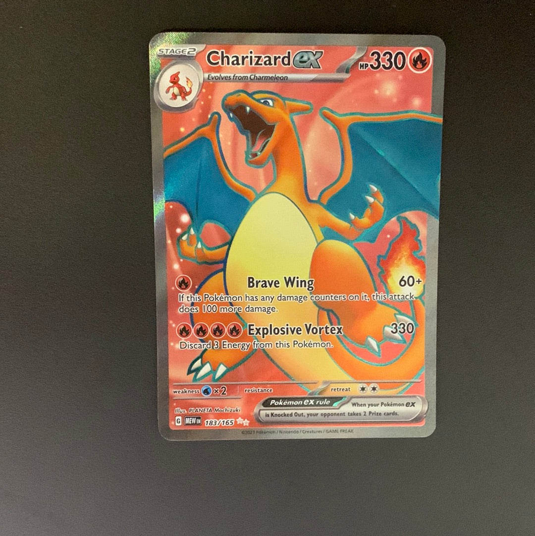 Pokemon Karte ex Fullart Glurak 183/165 Englisch