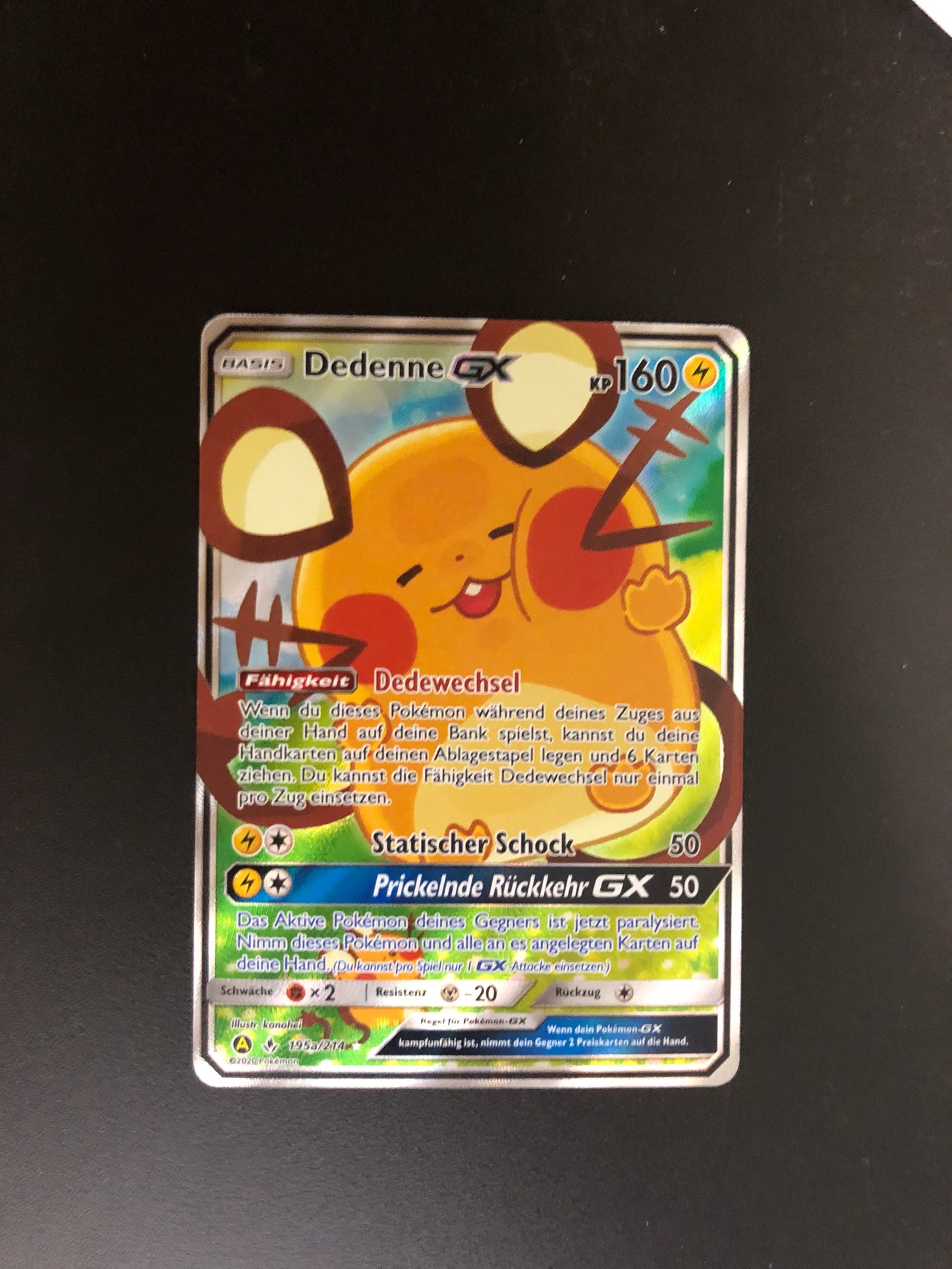 Pokemon Karte GX Dedenne 195a/214 Deutsch