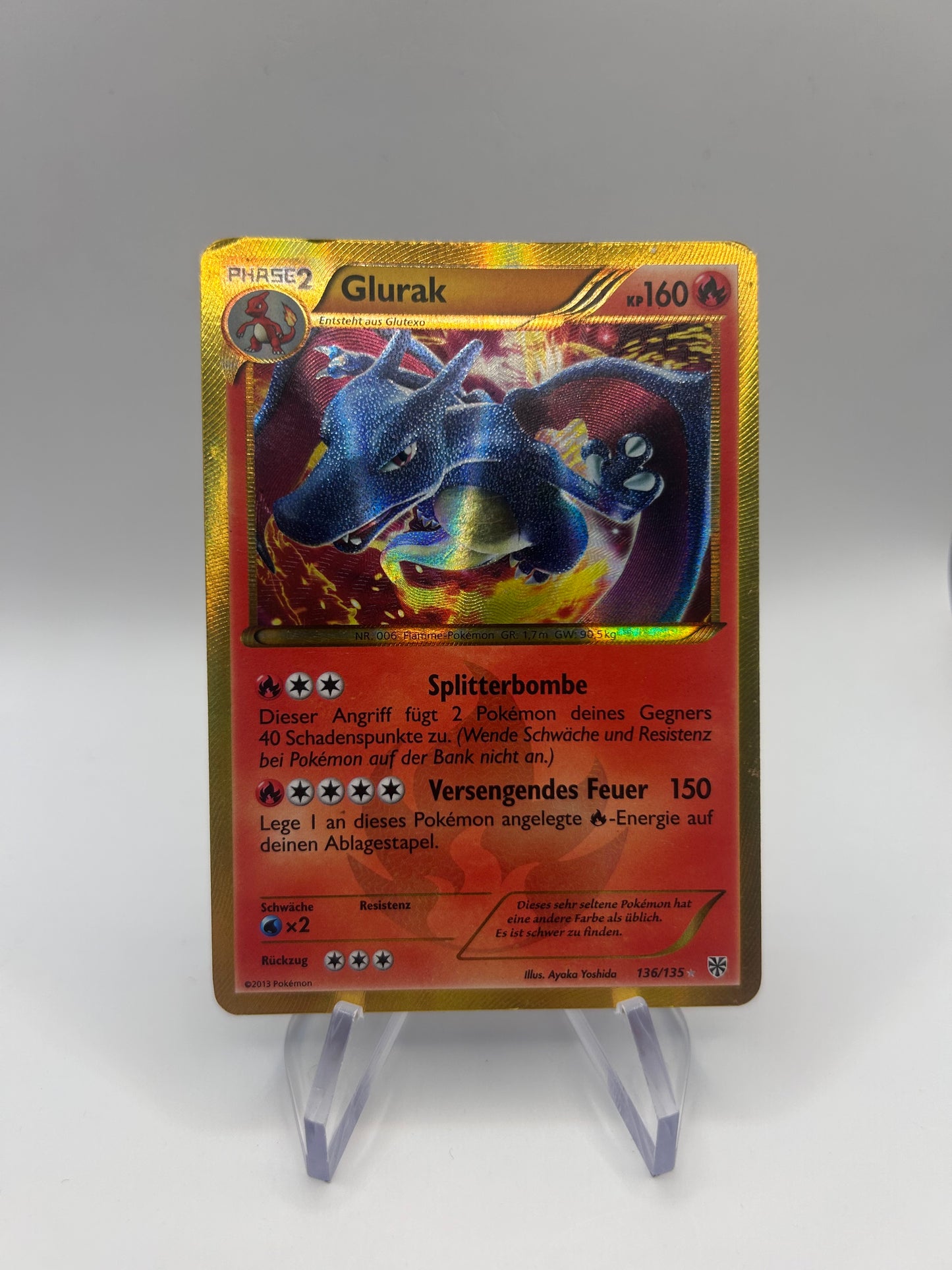 Pokemon Karte BW Shiny Glurak 136/135 Deutsch