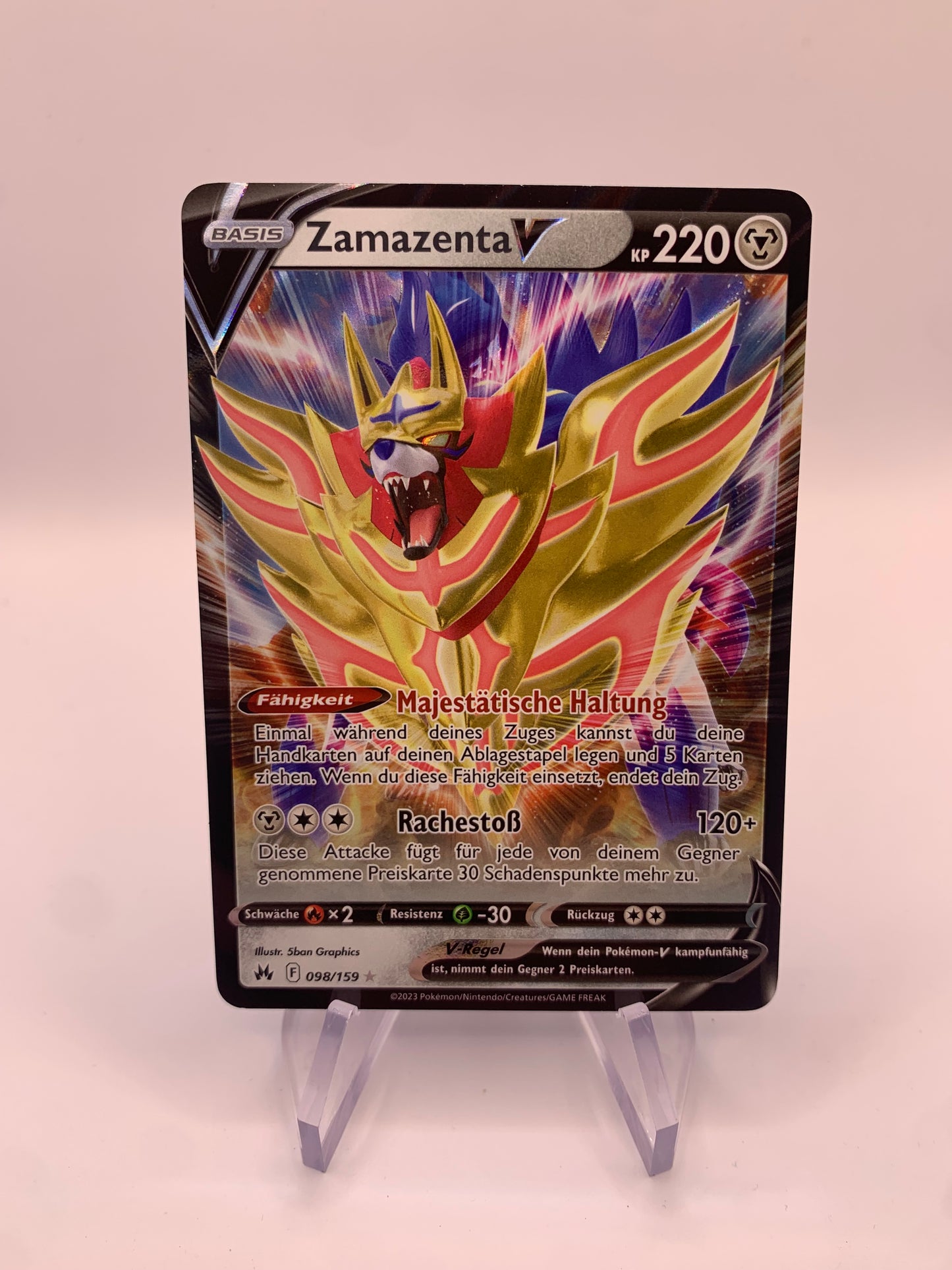 Pokemon Karte V Zamazenta 98/159 Deutsch