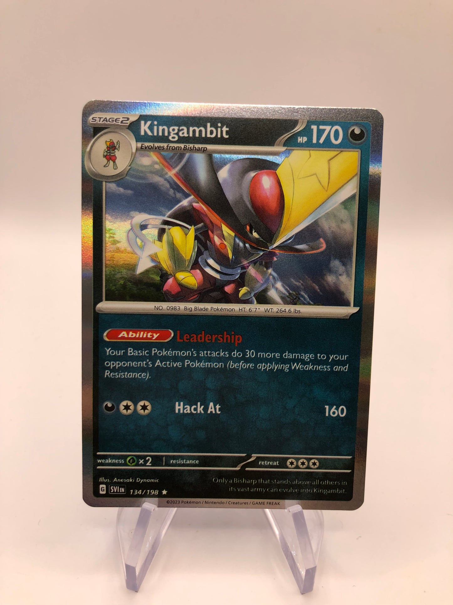 Pokemon Karte Holo Kingambit 134/198 Englisch