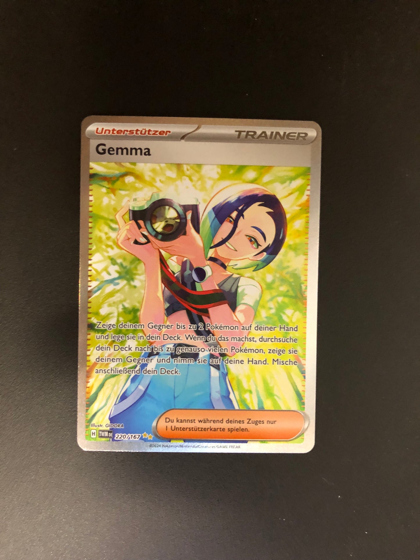 Pokemon Karte Trainer fullart Gemma 220/167 Deutsch