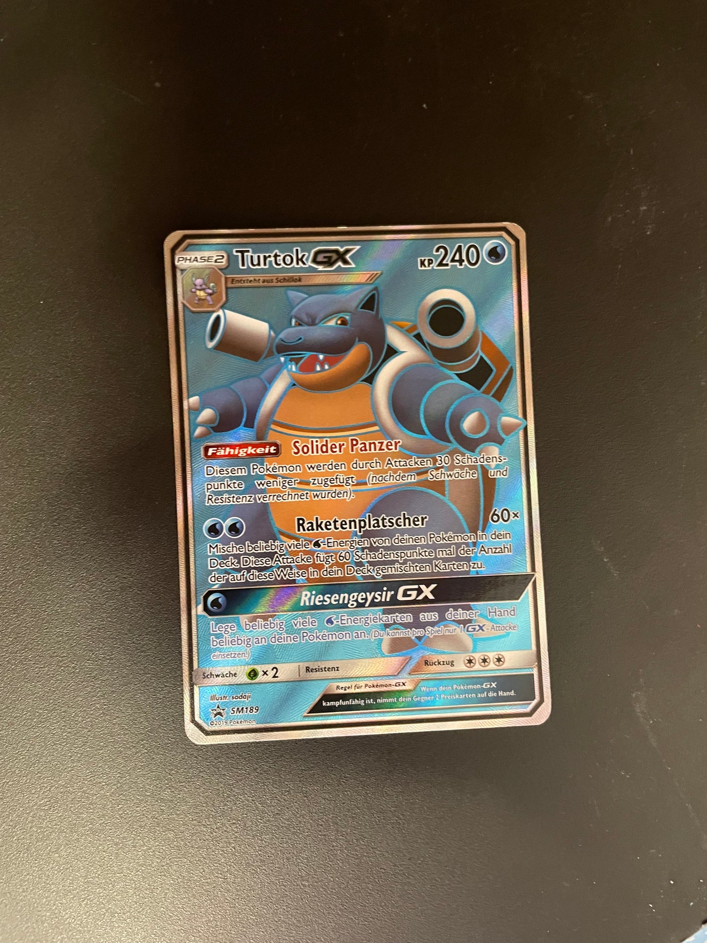 Pokemon Karte GX Turtok SM189 Deutsch