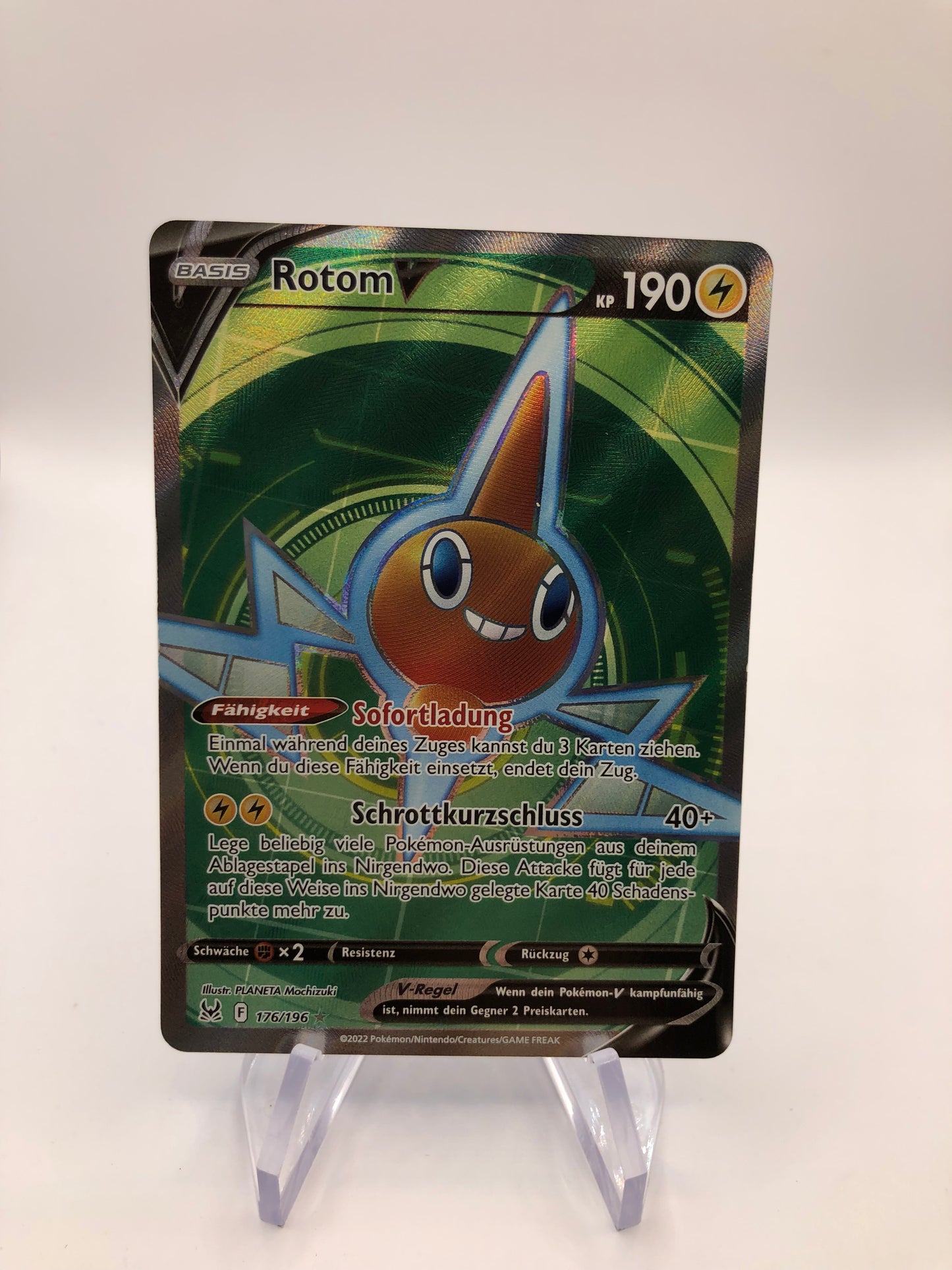 Pokemon Karte V Fullart Rotom 176/196 Deutsch