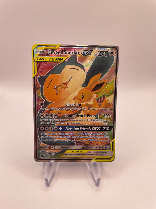 Pokemon Karte GX Tag Team Promo Eevee & Snorlax SM169 Englisch