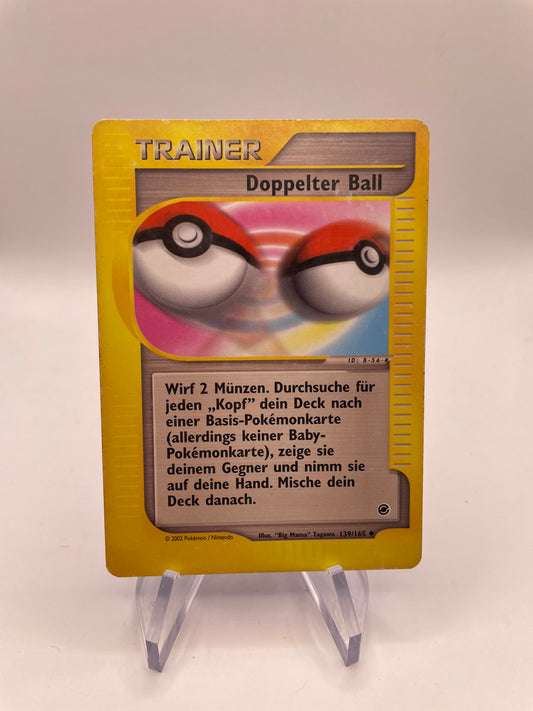 Pokemon Karte E-Series Trainer Doppelter Ball 139/165 Deutsch