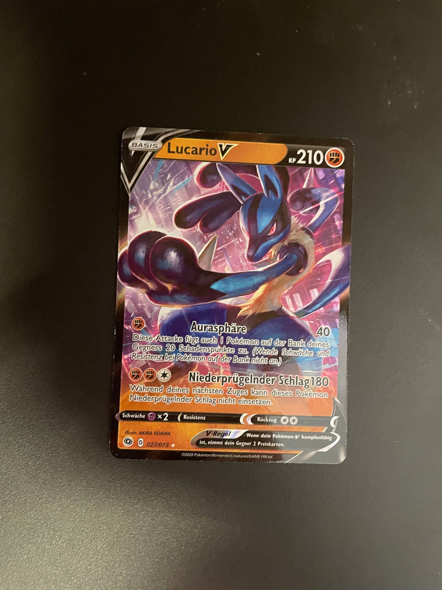 Pokemon Karte V Lucario 27/73 Deutsch