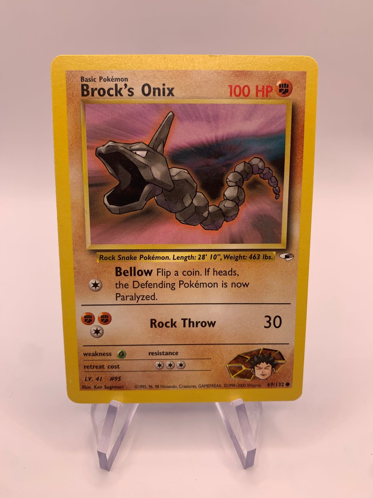 Pokemon card Rockos Onix 69/132 Gym Heros English