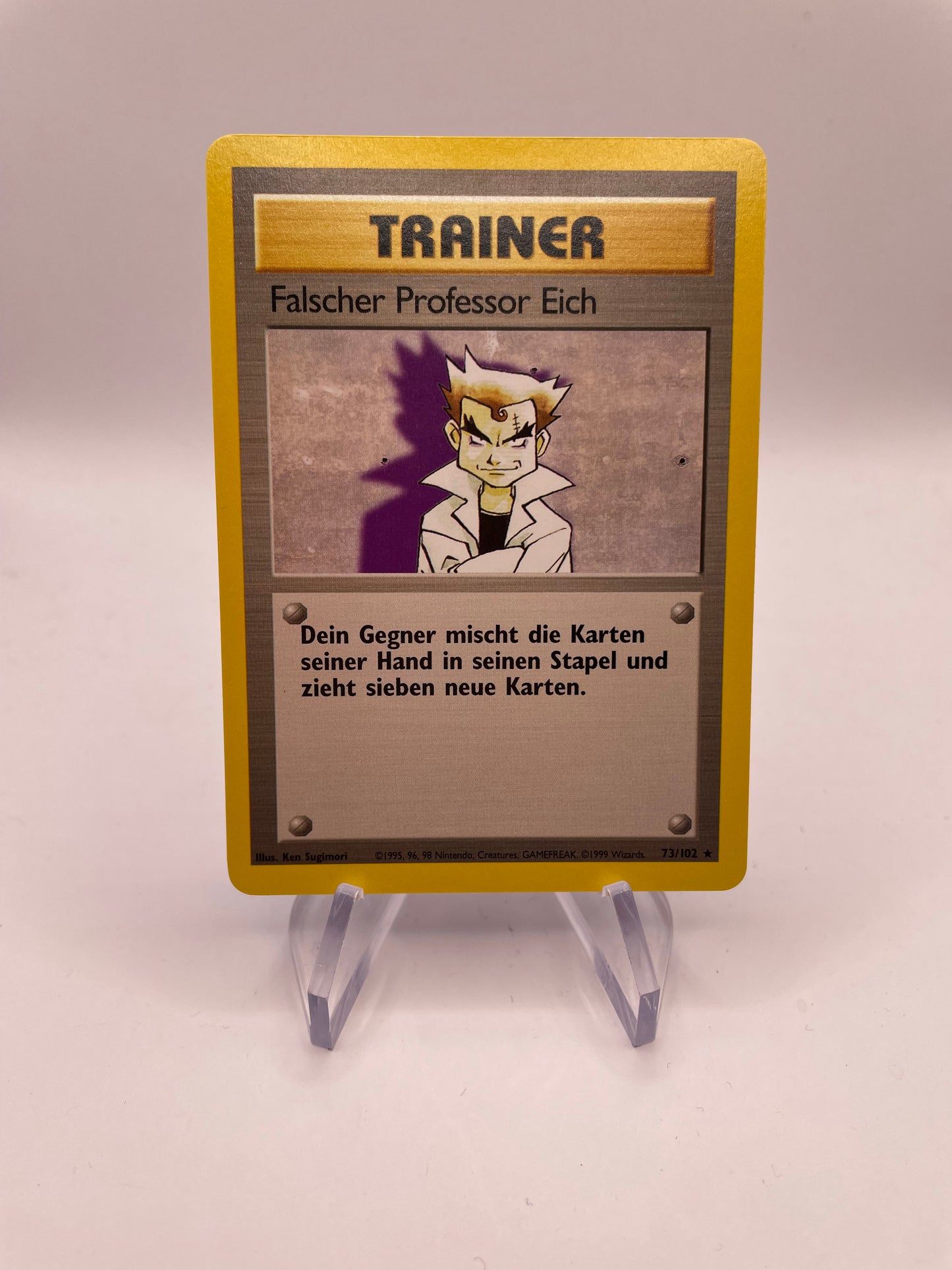 Pokemon Karte Base Set Trainer Falscher Prof Eich 73/102 Deutsch