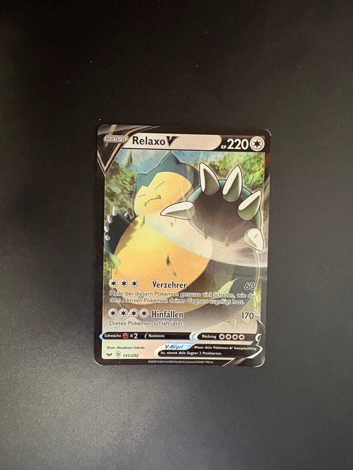 Pokemon Karte V Relaxo 141/202 Deutsch