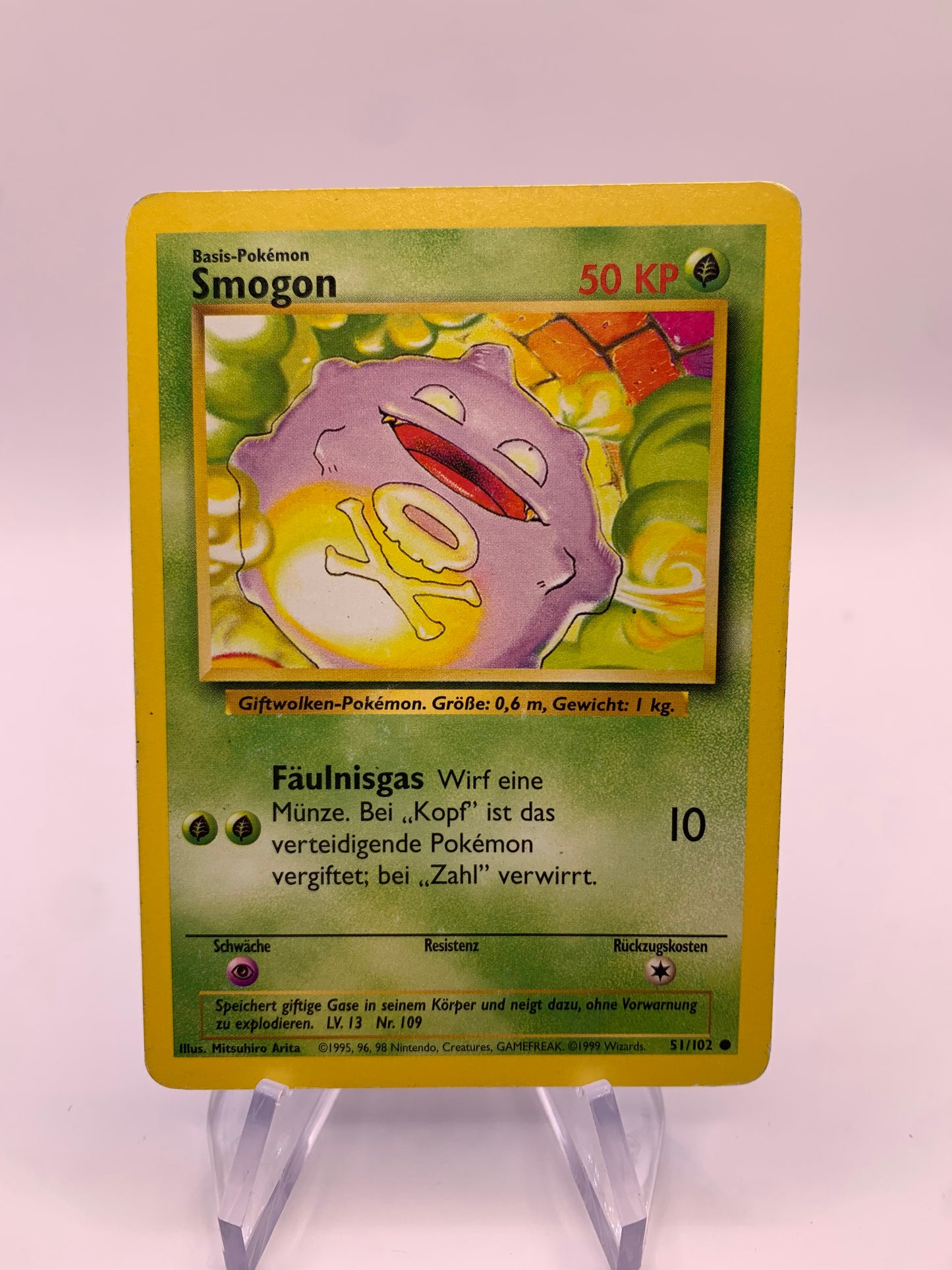 Pokemon Karte Smogon Base-Set 51/102 Deutsch