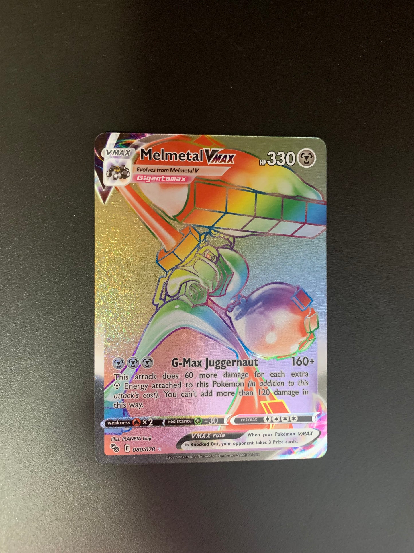 Pokemon Karte Vmax Rainbow Melmetal 80/78 Englisch