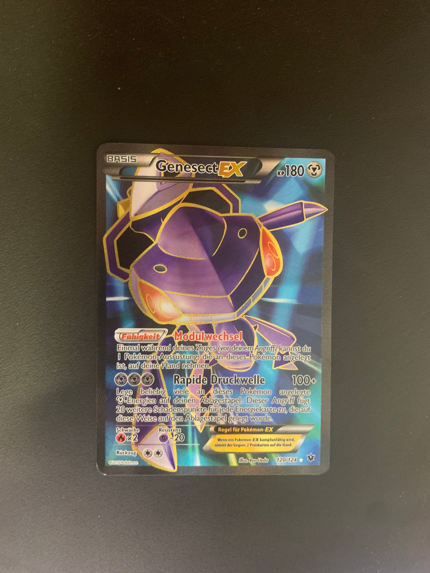 Pokemon Karte EX Fullart Genesect 120/124 Deutsch