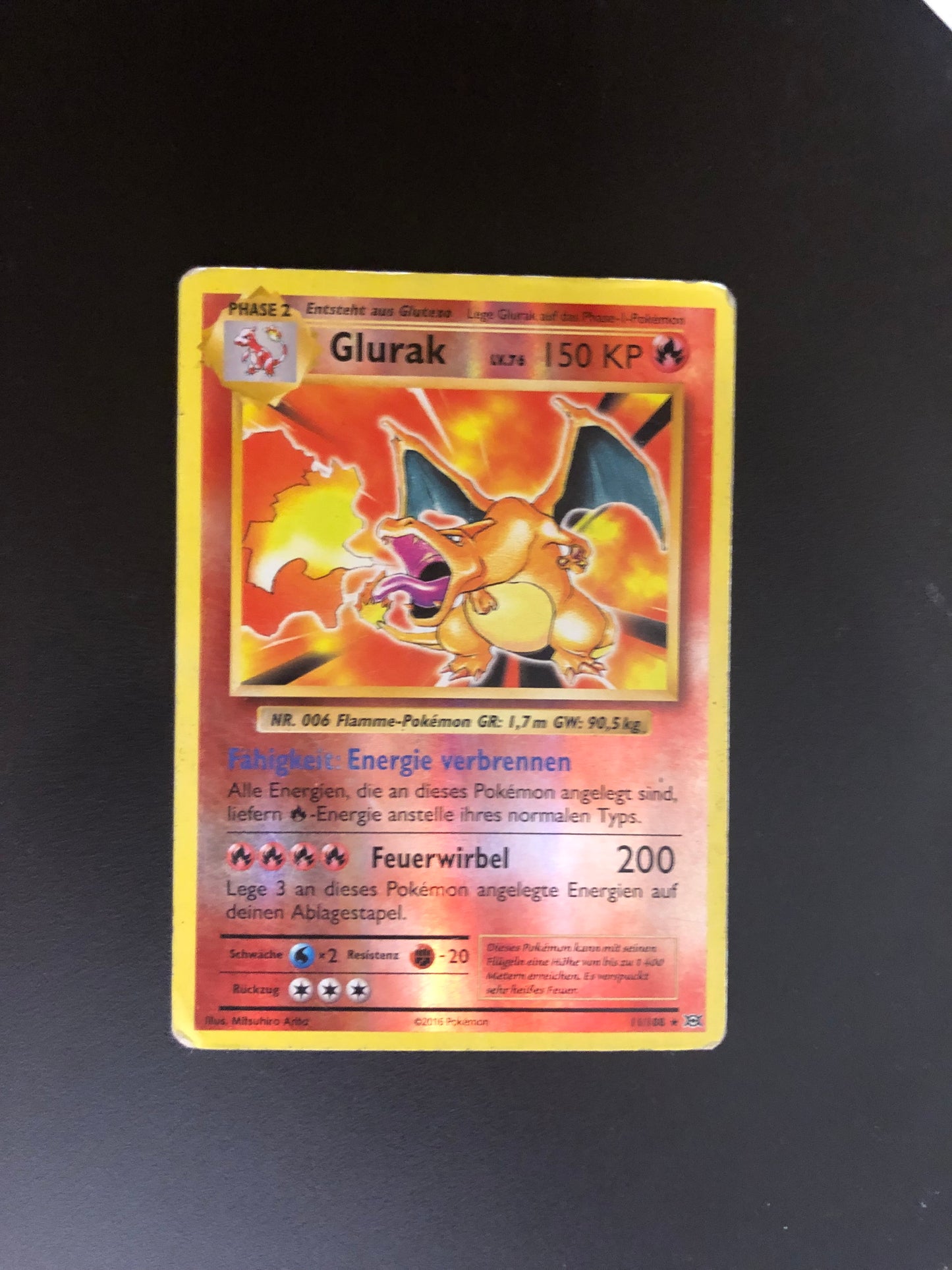 Pokemon Karten Reverse Glurak 11/108 Deutsch