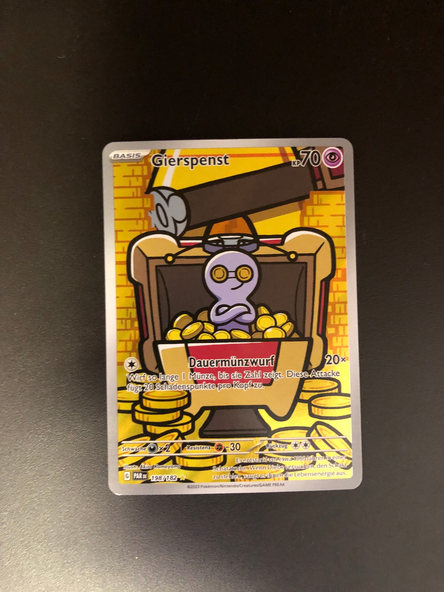 Pokemon Karte Art-Rare Gierspenst 198/182 Deutsch