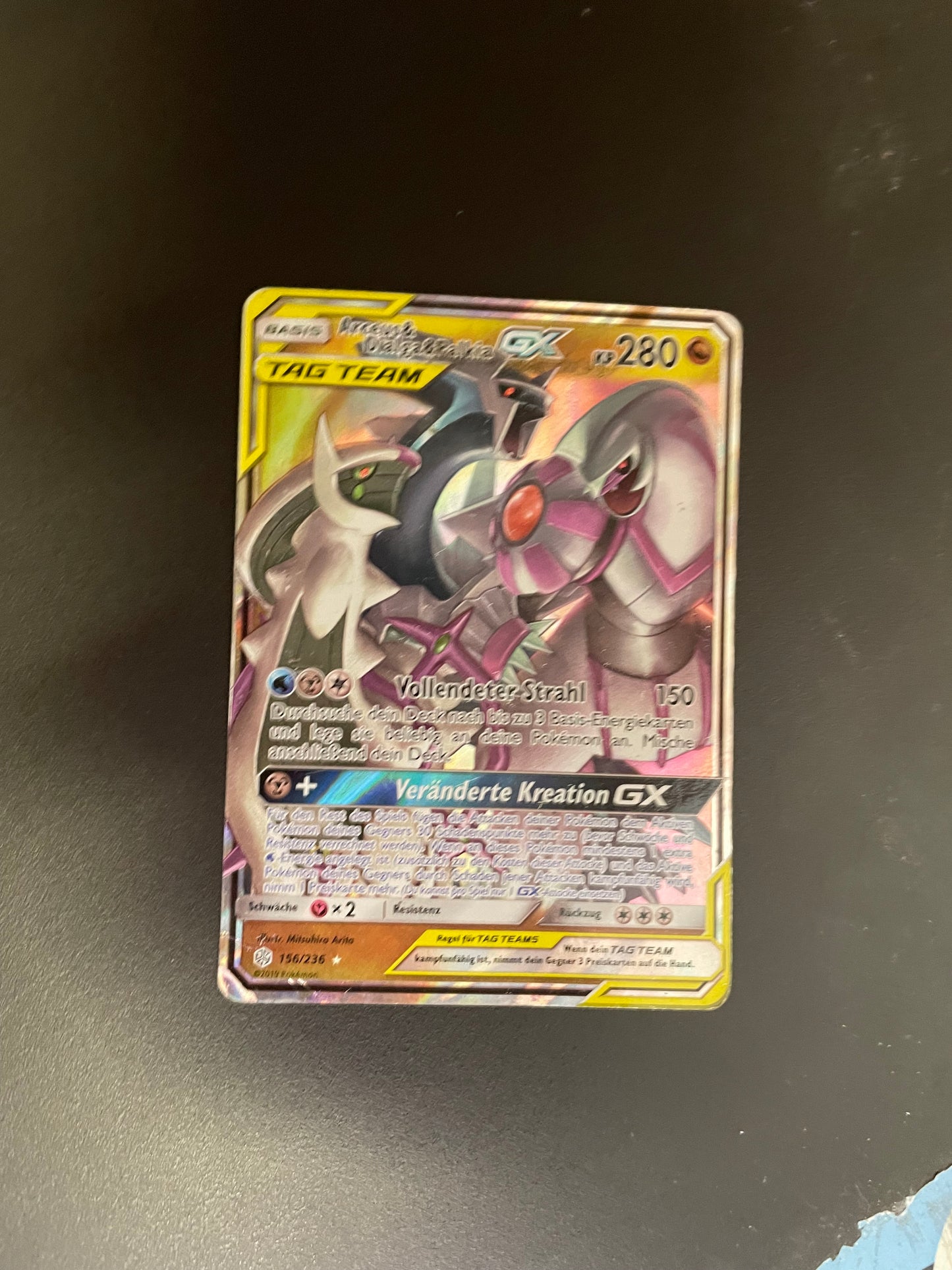 Pokemon Karte Arceus & Dialga & Palkia GX Tagteam 156/236 Deutsch