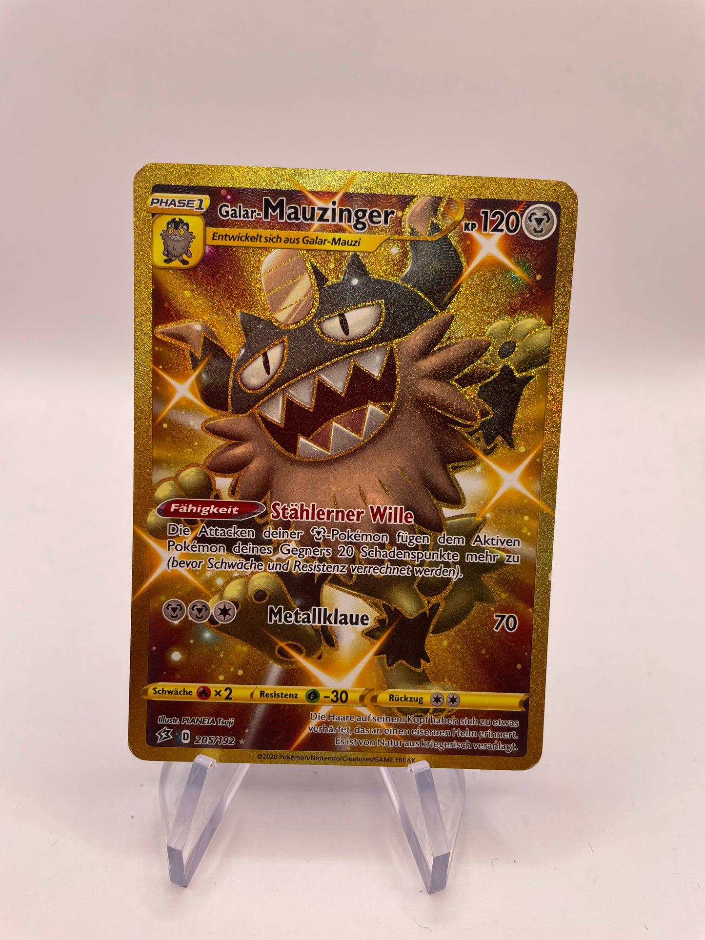 Pokemon Karte Gold Galar Mauzinger 205/192 Deutsch