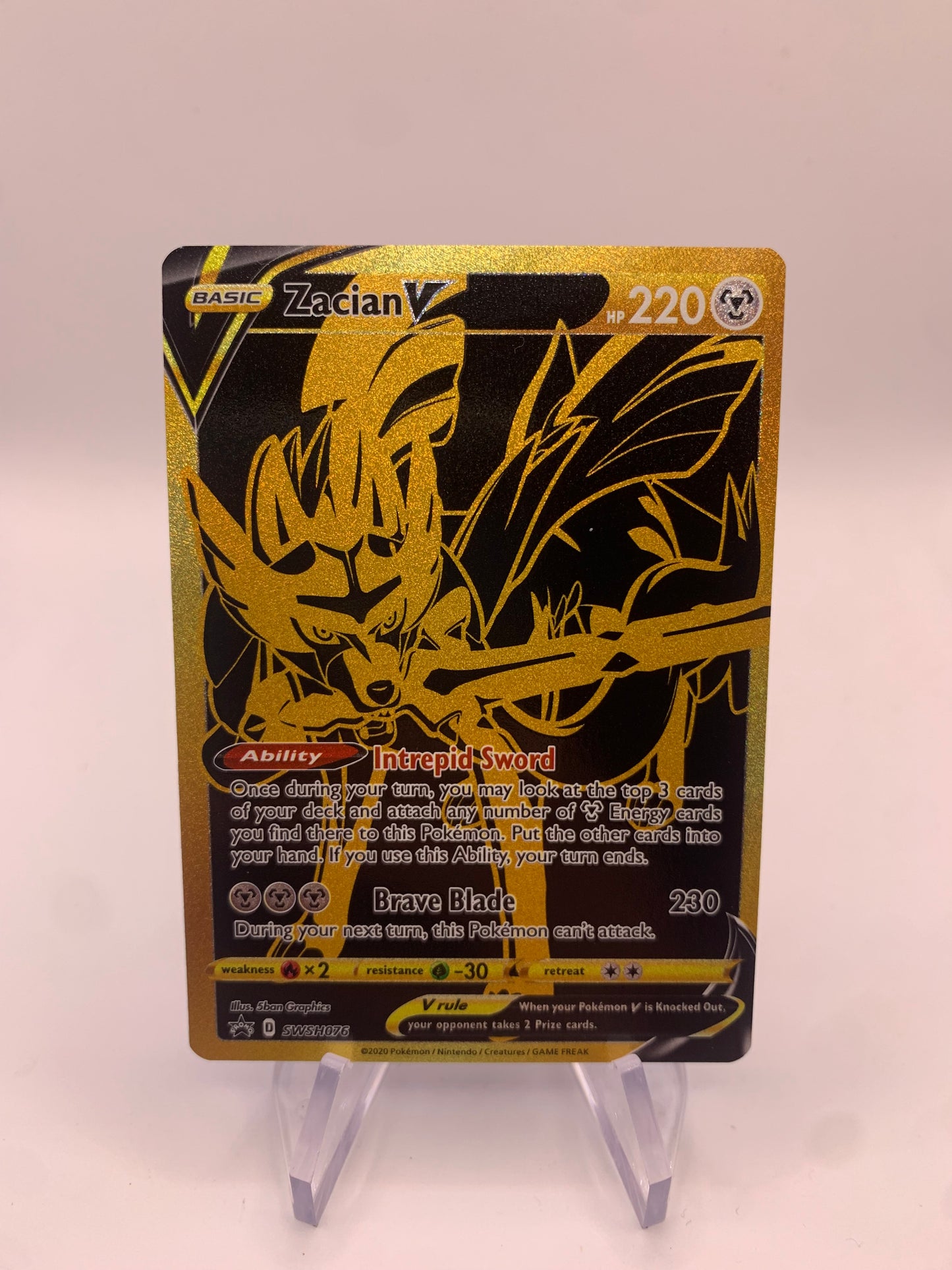 Pokemon Karte V Promo Gold Zacian SWSH76 Englisch