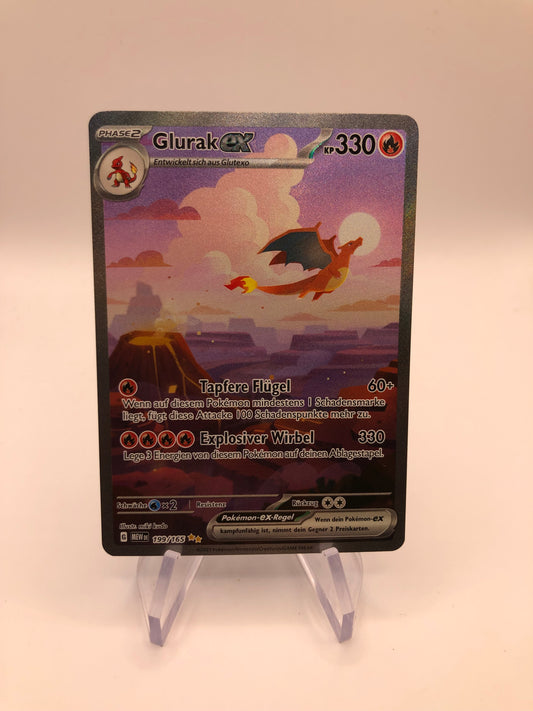 Pokemon Karte Alt-Art Ex Glurak 199/165 Deutsch