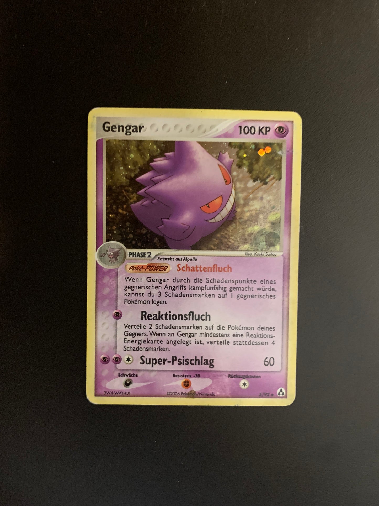 Pokemon Karte Holo Gengar 5/92 Deutsch