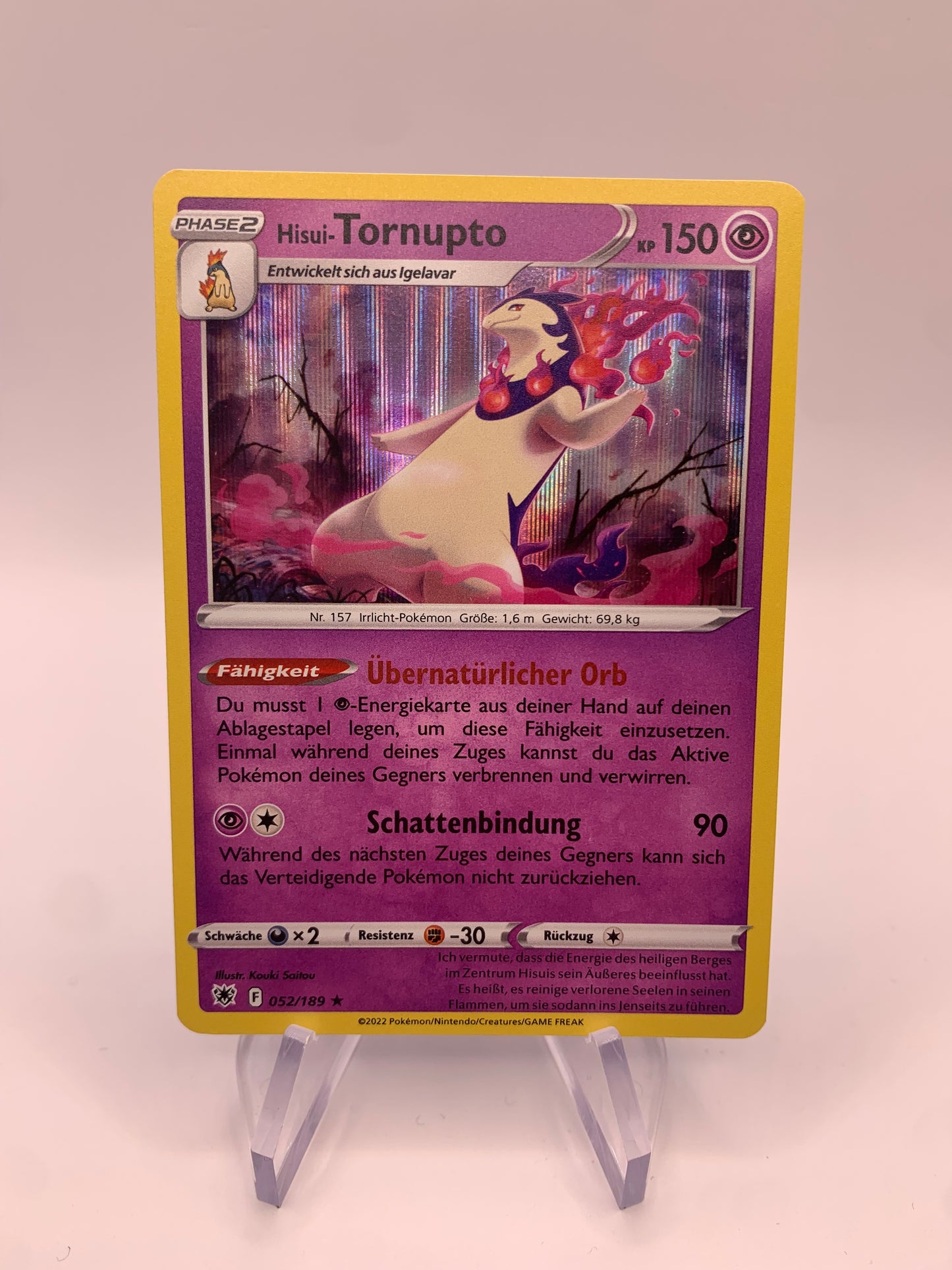 Pokémon Card Holo Hisui-Tornupto 52/189 German