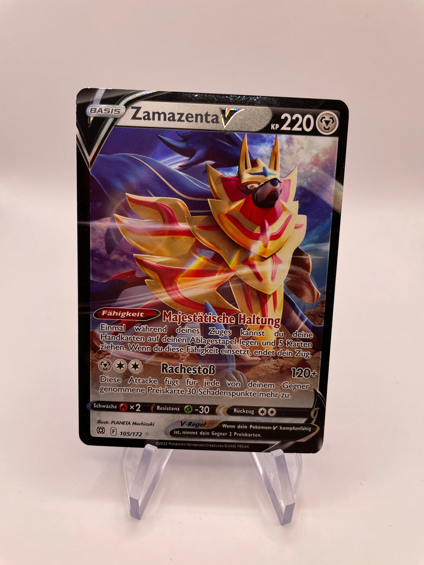 Pokémon Karte V Zamazenta 105/172 Deutsch