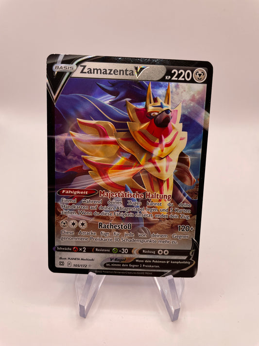 Pokémon Karte V Zamazenta 105/172 Deutsch