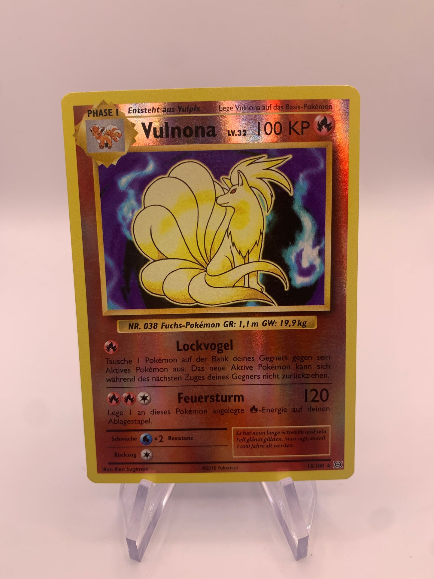 Pokemon Karte Revers Vulnona 15/108 Deutsch