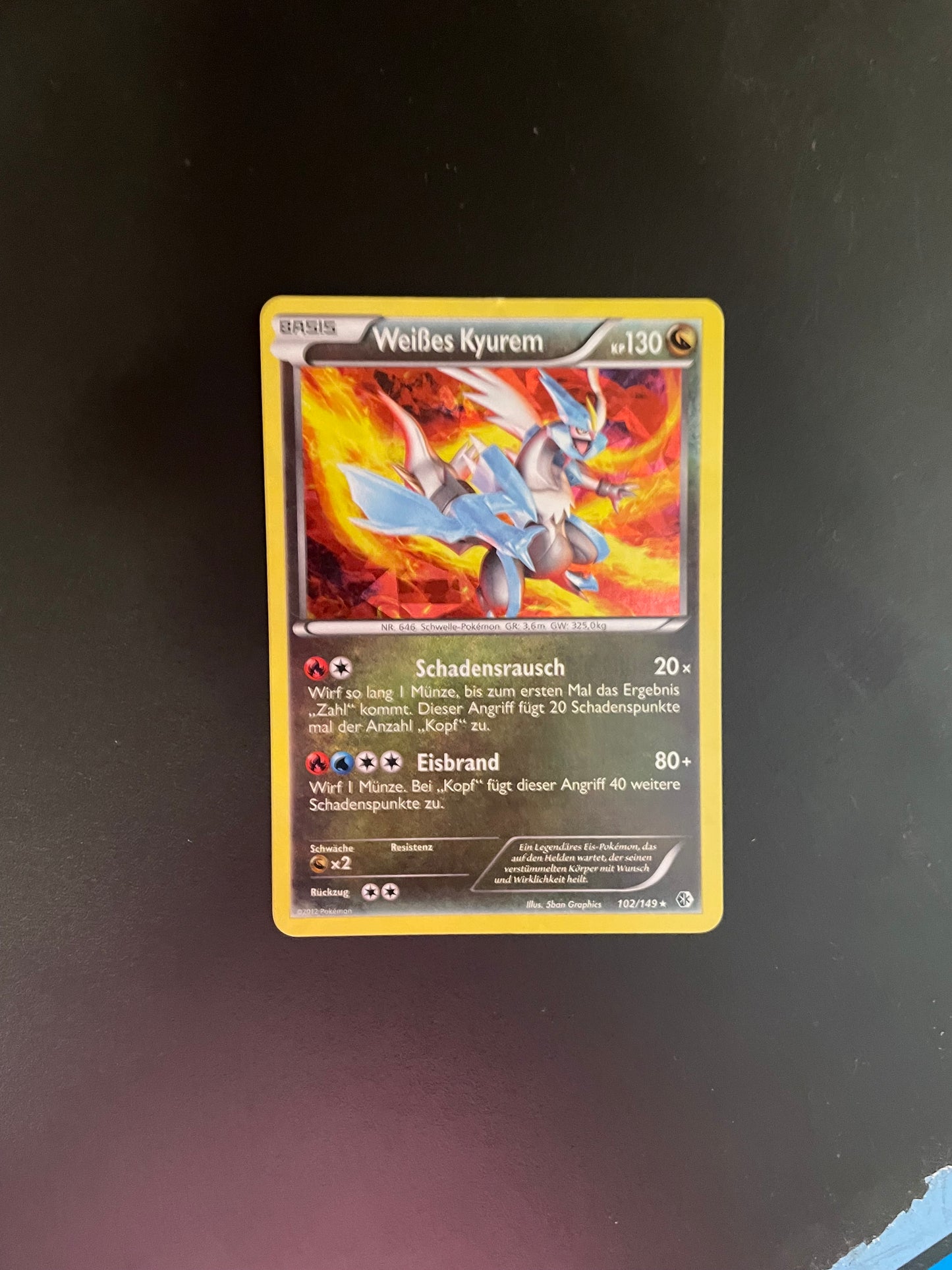 Pokemon Karte Revers Weißes Kyurem 102/149 Deutsch