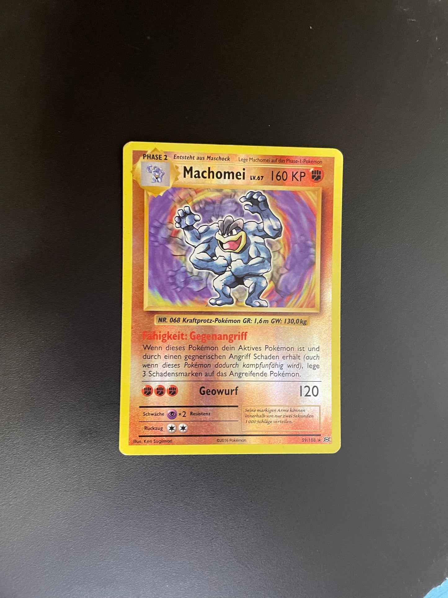 Pokemon Karte Reverse Machomei 59/108 Deutsch