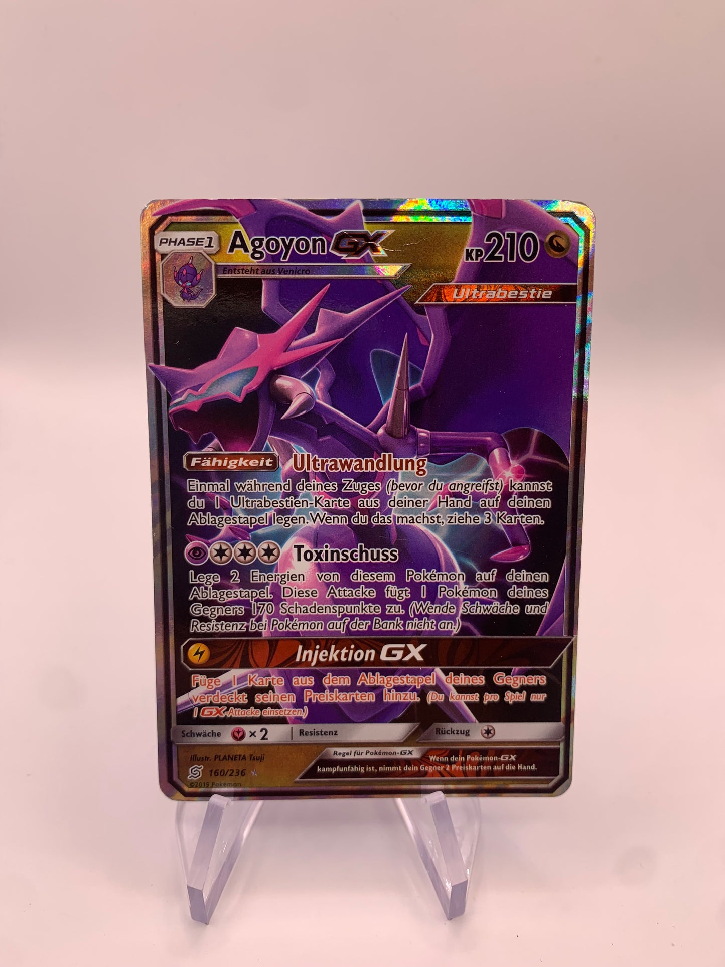 Pokemon Karte Gx Agoyon 160/236 Deutsch