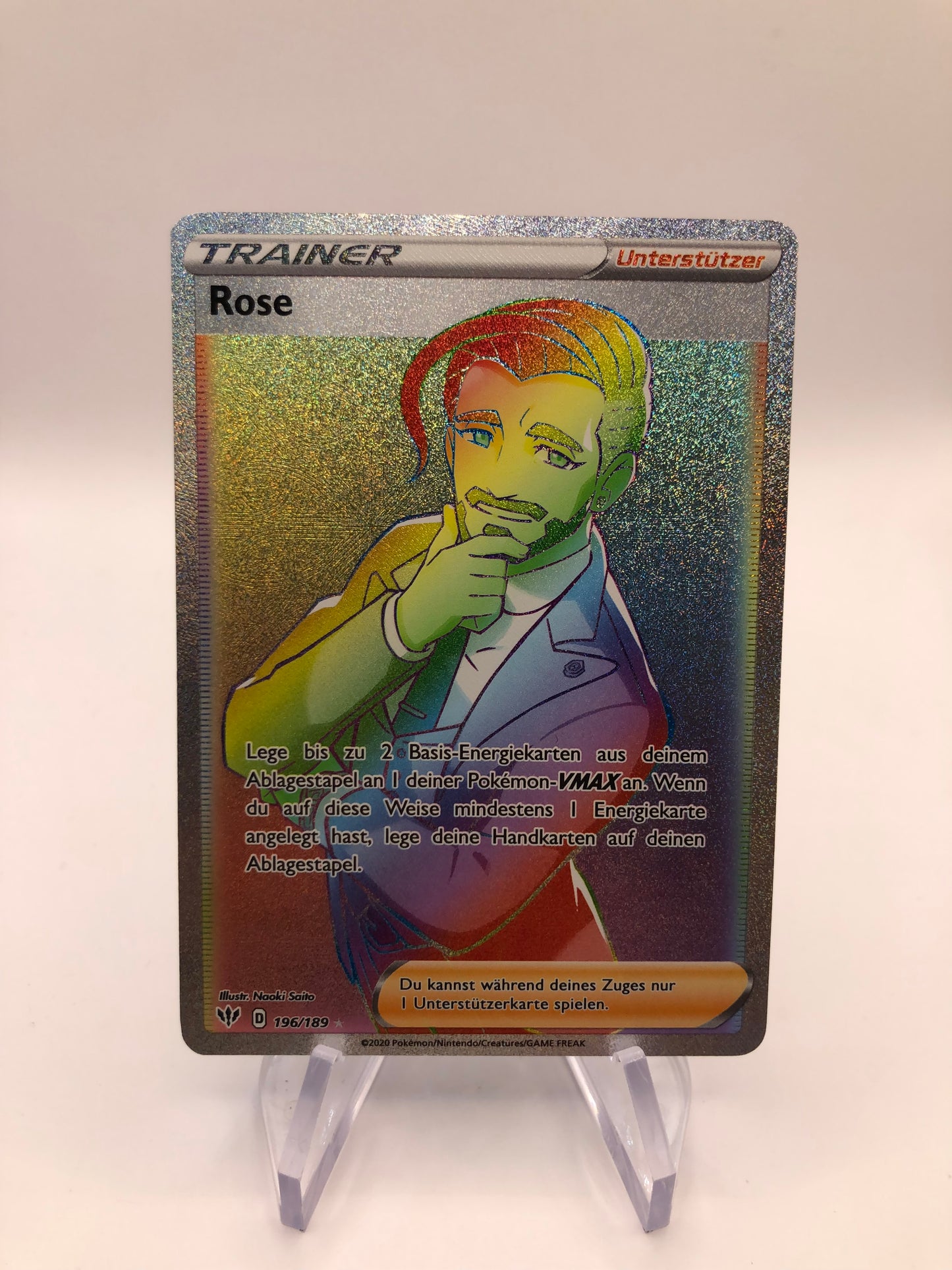 Pokemon Karte Trainer Rainbow Rose 196/189 Deutsch