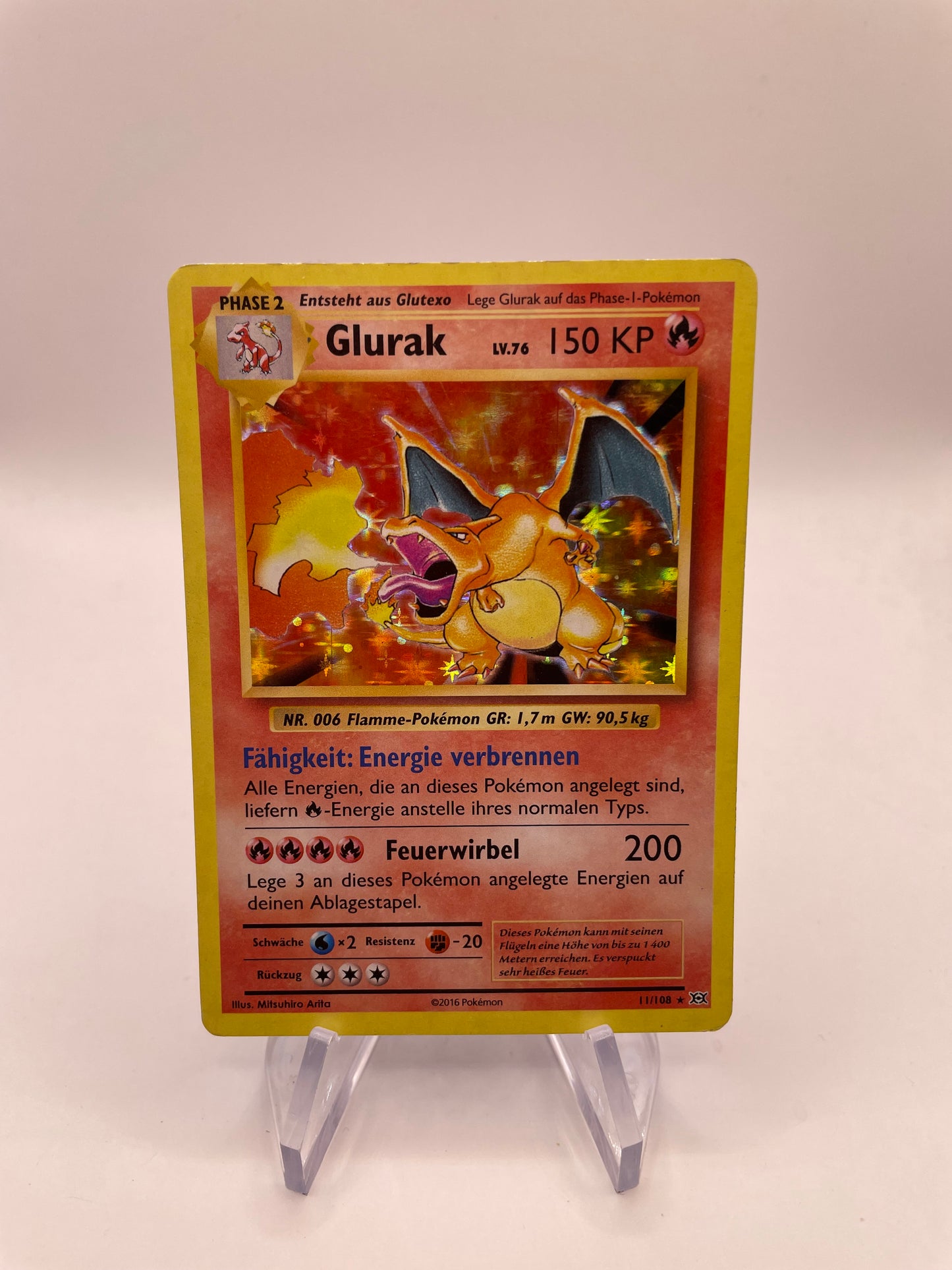 Pokemon Karte Holo Glurak 11/108 Deutsch