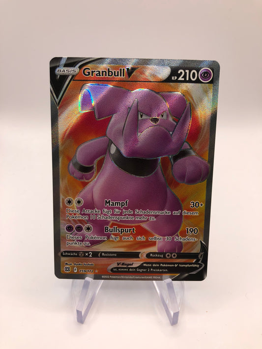Pokemon Karte Fullart V Granbull 159/172 Deutsch