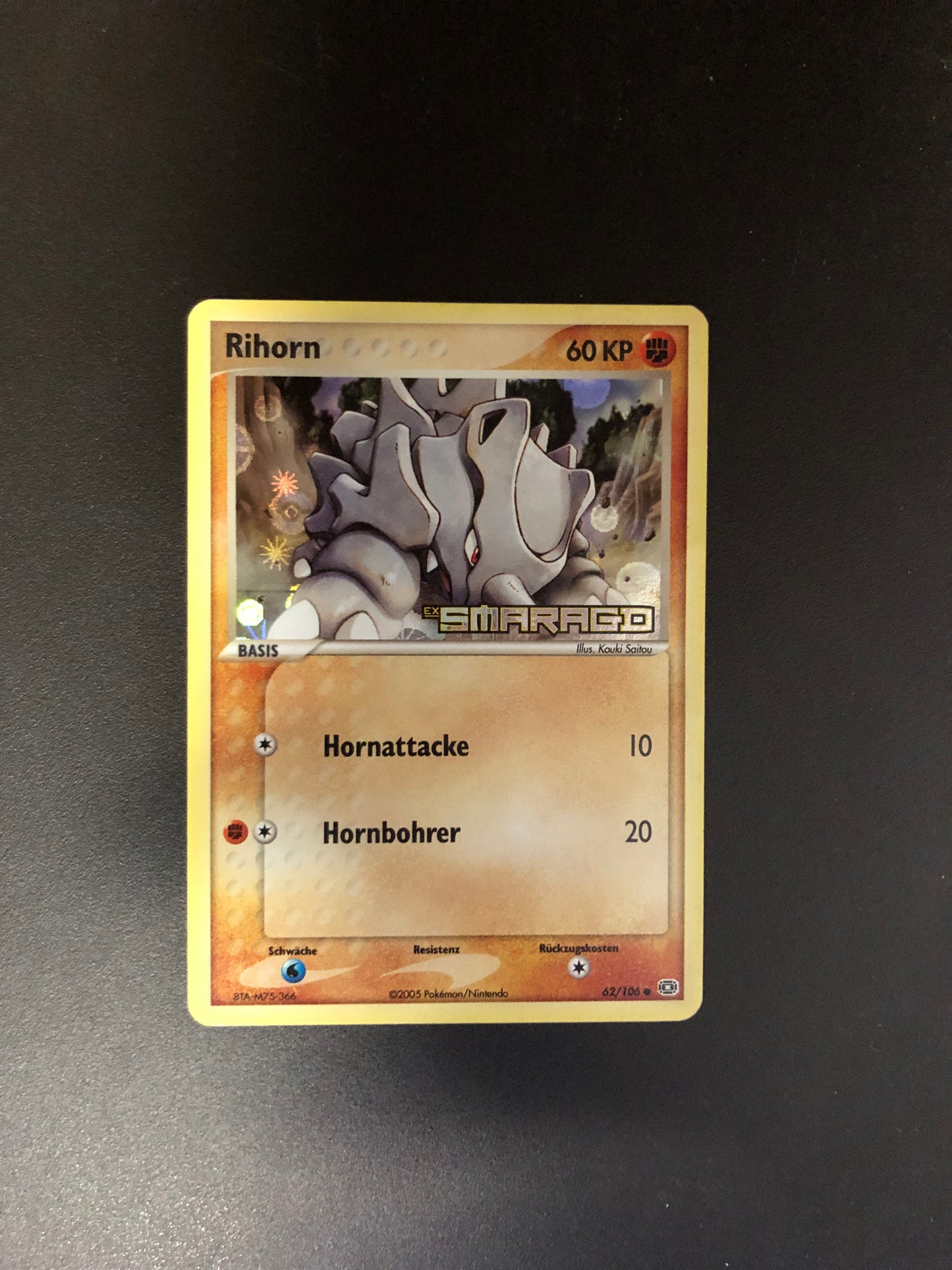 Pokemon Karte Revers Stamp Rihorn 62/106 Deutsch