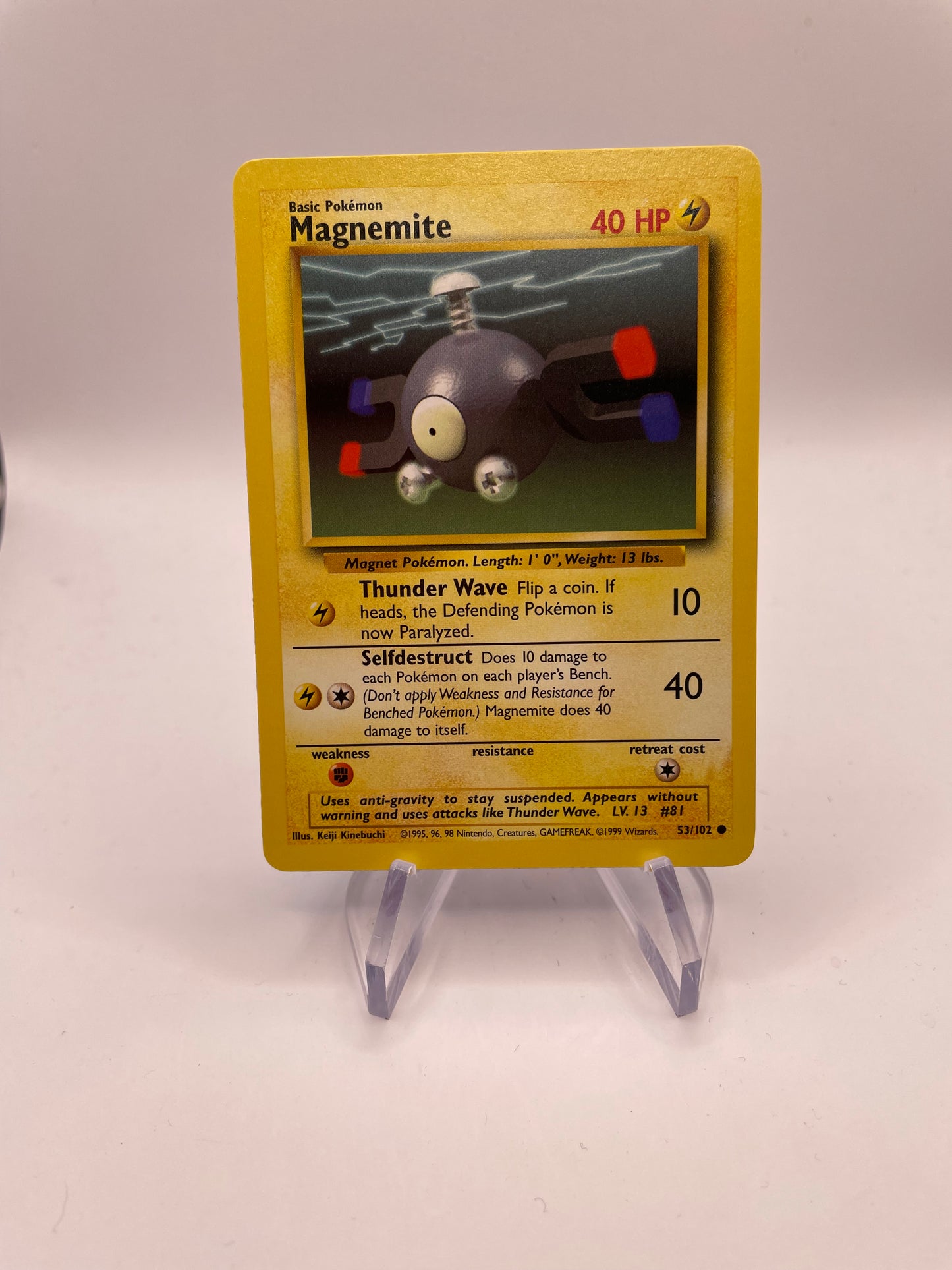 Pokemon Karte Base Set Magnemite 53/102 Englisch