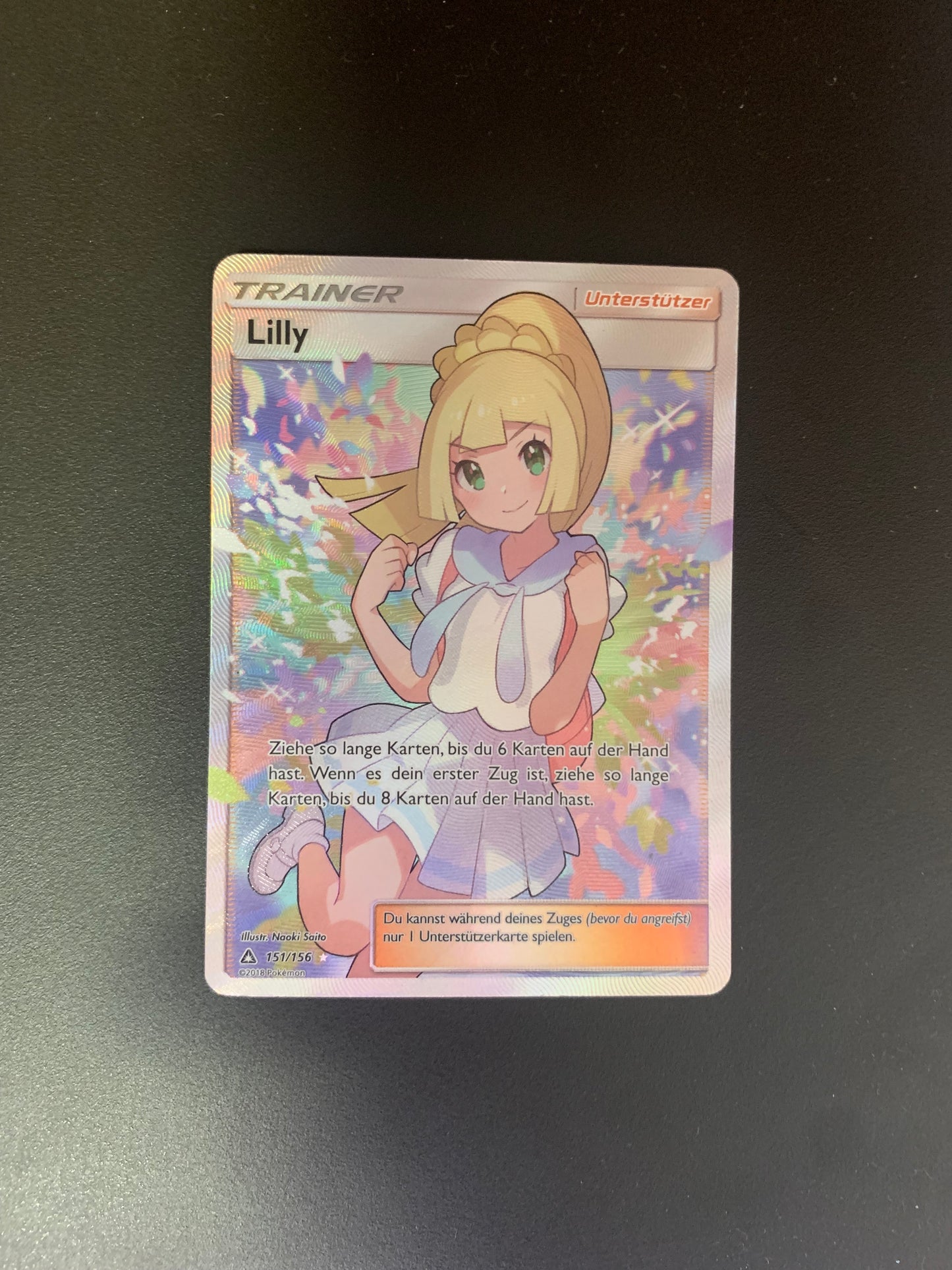 Pokemon Karte Training Fullart Lilly 151/156 Deutsch