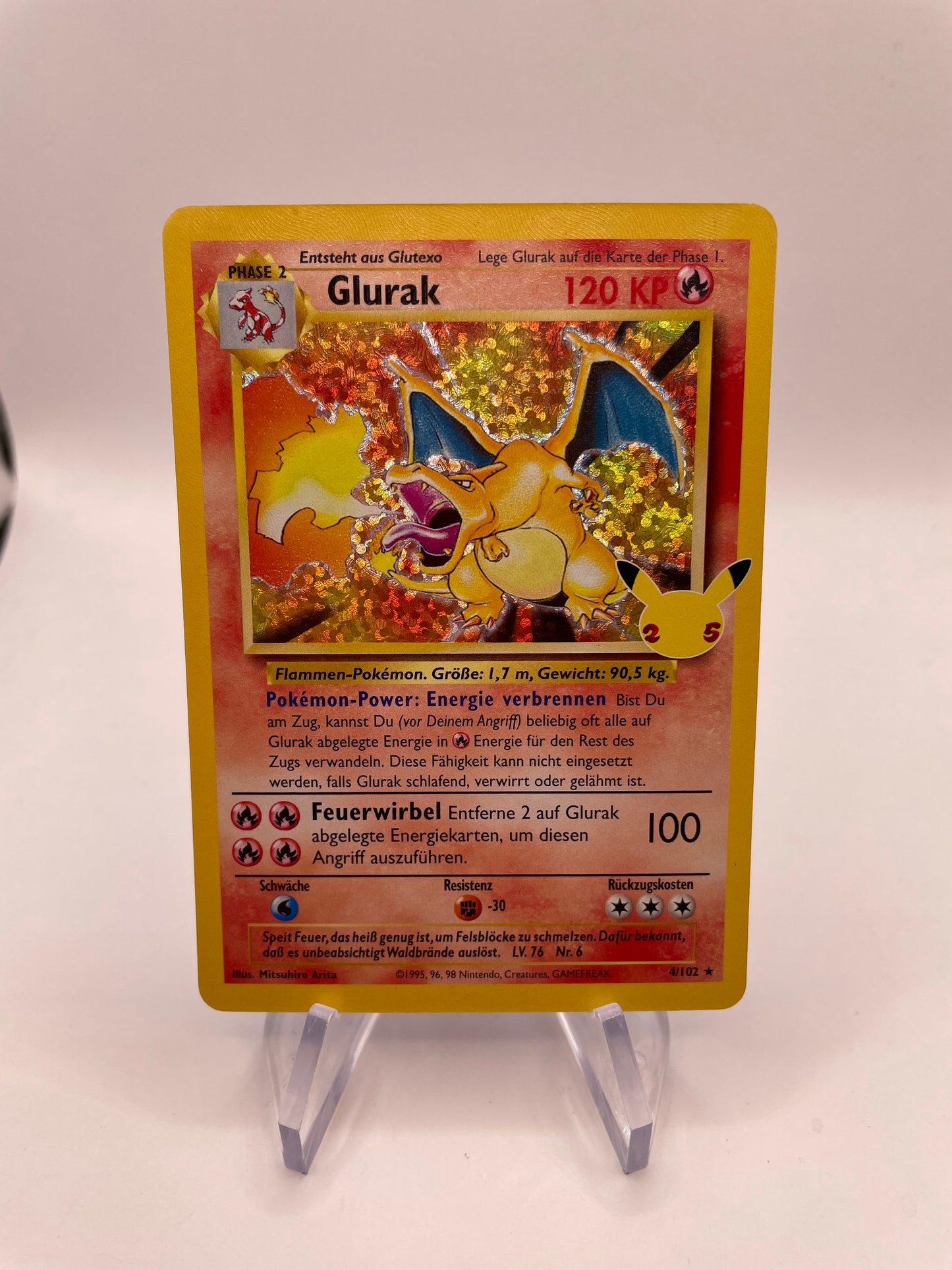 Pokemon Karte Celebration Holo Glurak 4/102 Deutsch