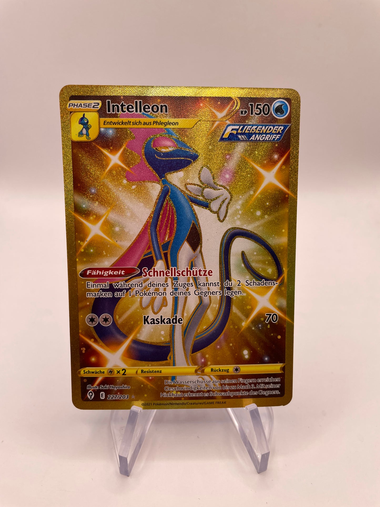 Pokemon Karte Gold Intelleon 227/203 Deutsch