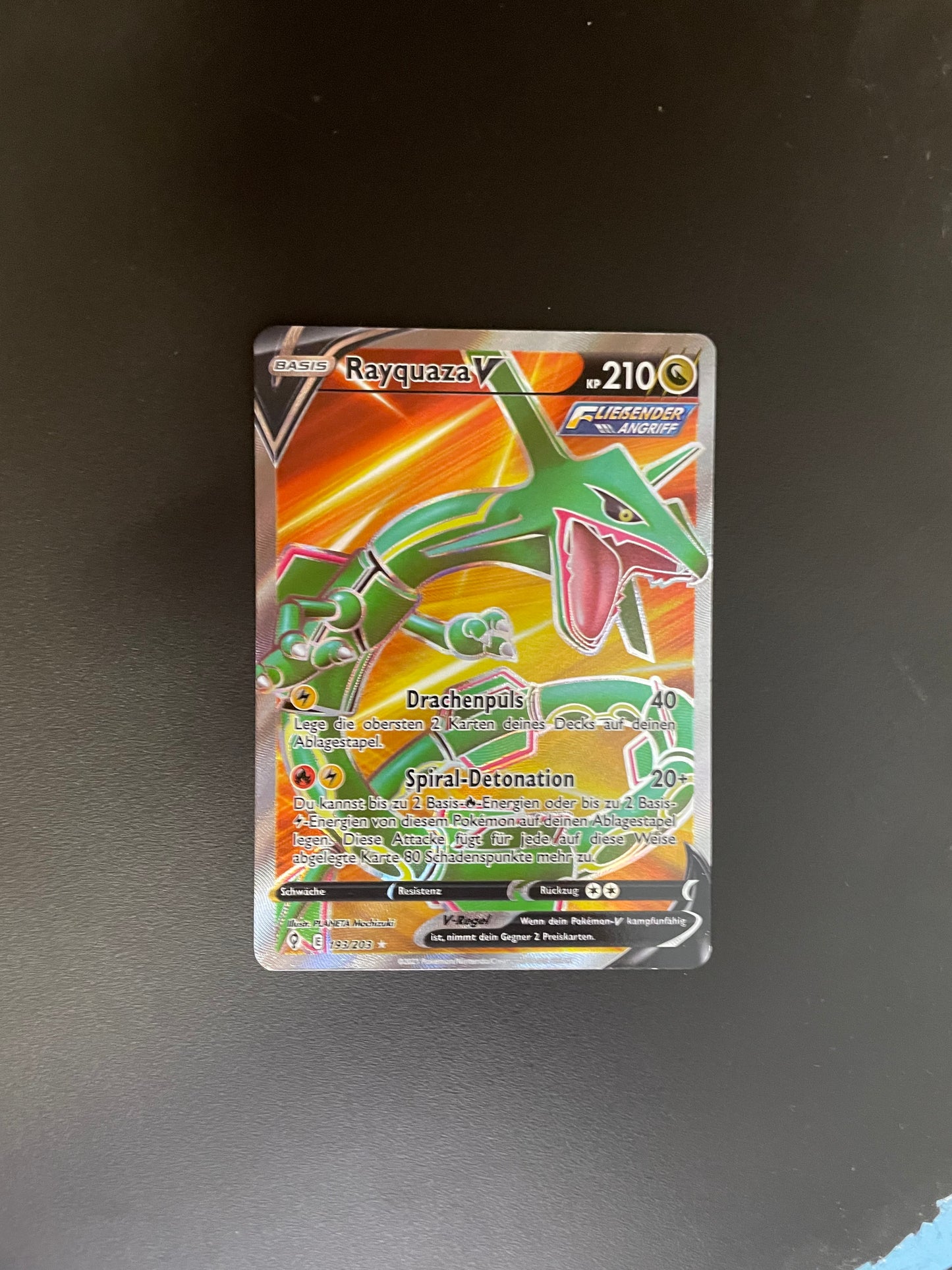 Pokemon Karte V Rayquaza 193/203 Deutsch