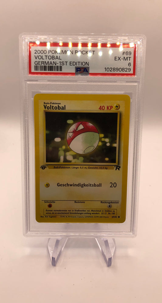 Pokemon Karte PSA 6 1.Edition Voltoball 69/82 Deutsch