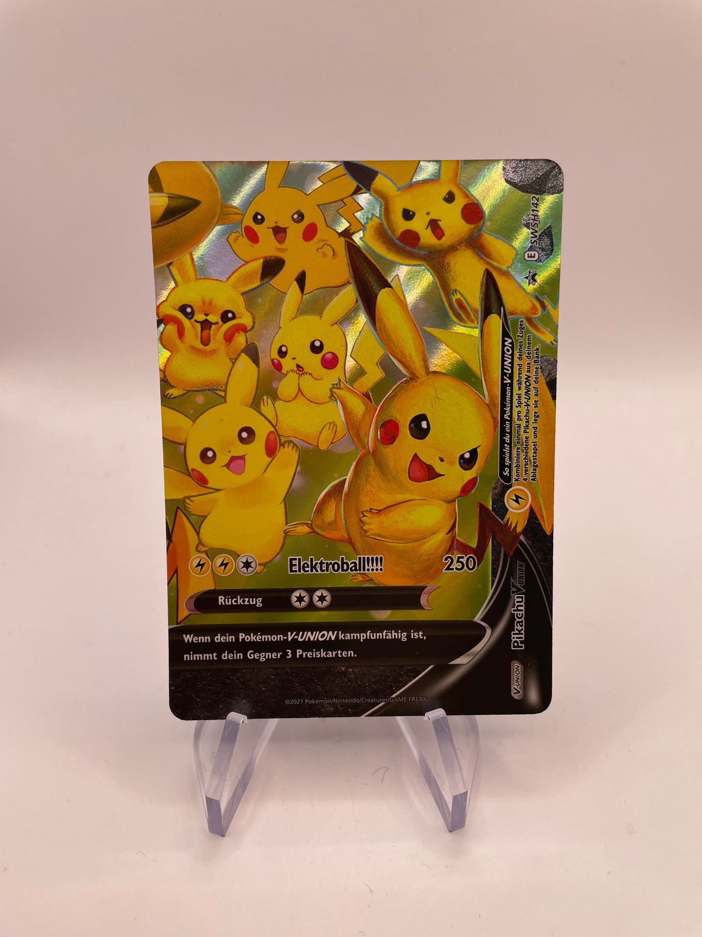 Pokémon Karte V-Union Pikachu SWSH142 Deutsch