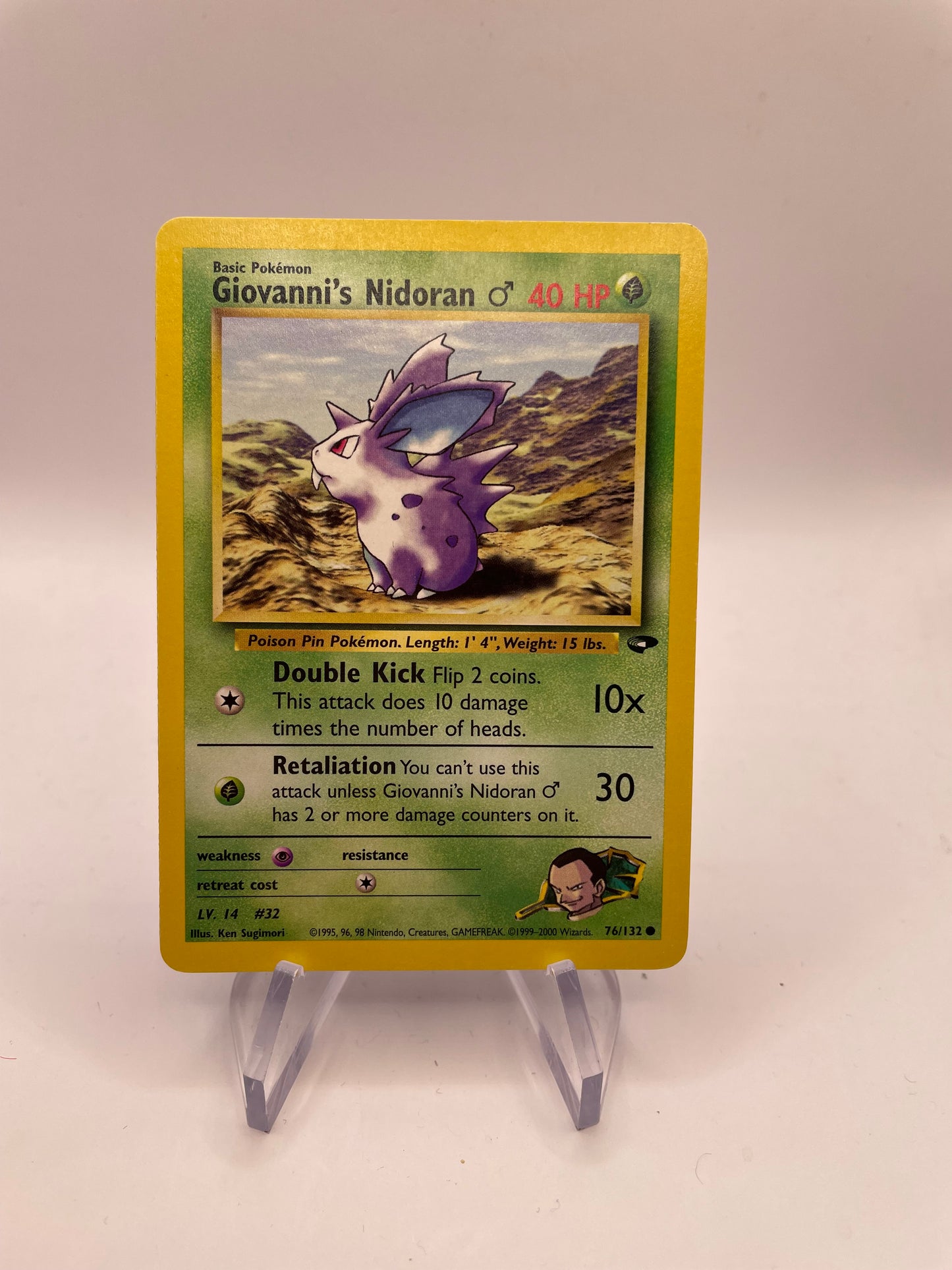 Pokemon Karte Gym Challange Giovannis Nidoran 76/132 Englisch