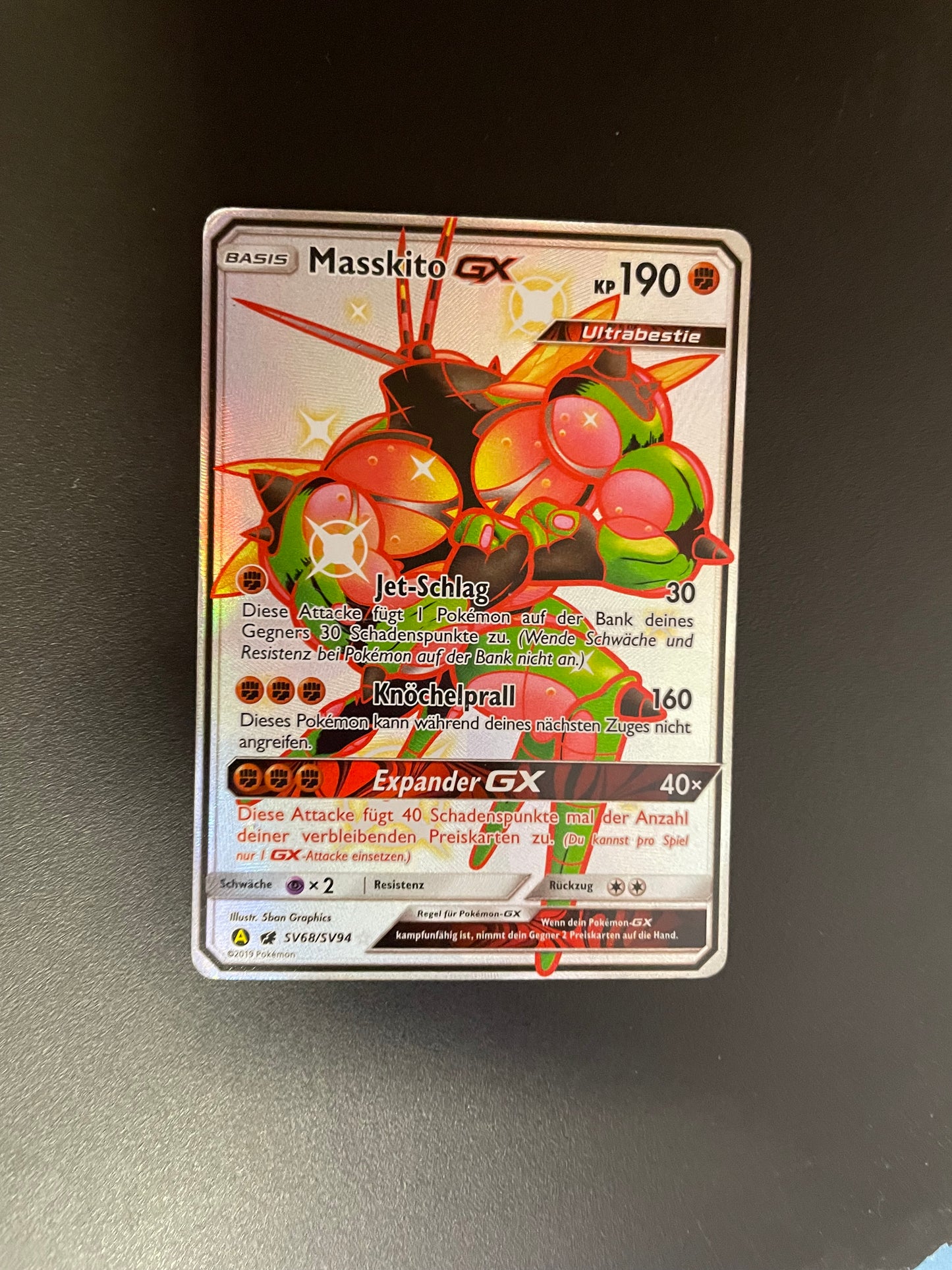 Pokemon Karte GX Masskito SV68/SV94 Deutsch