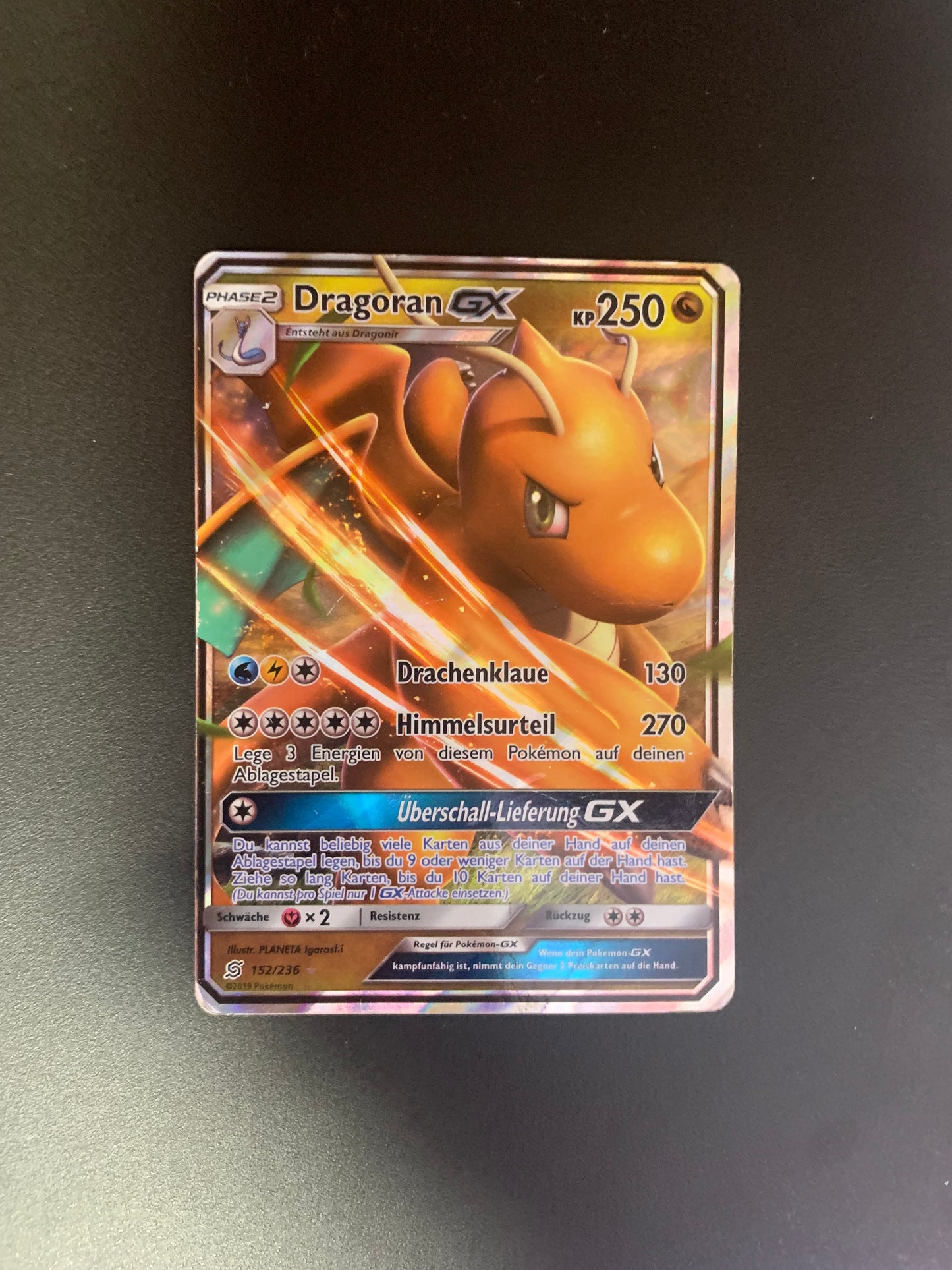 Pokemon Karte GX Dragoran 152/236 Deutsch