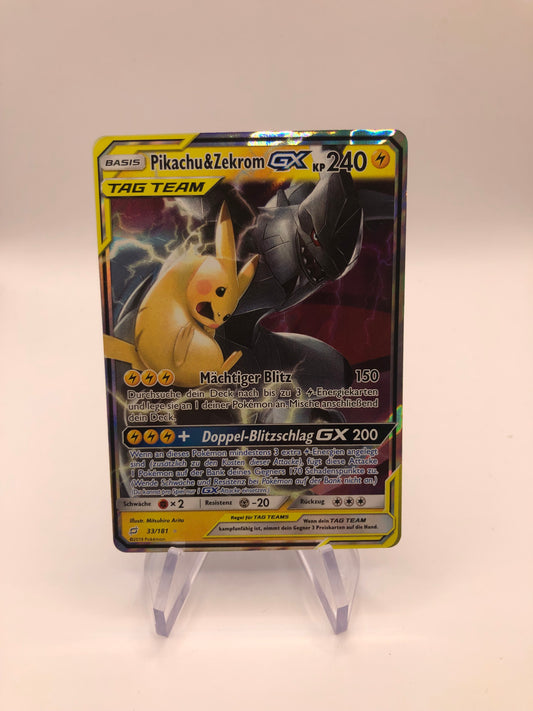 Pokemon Karte Promo GX Tag Team Pikachu&Zekrom 33/181 Deutsch