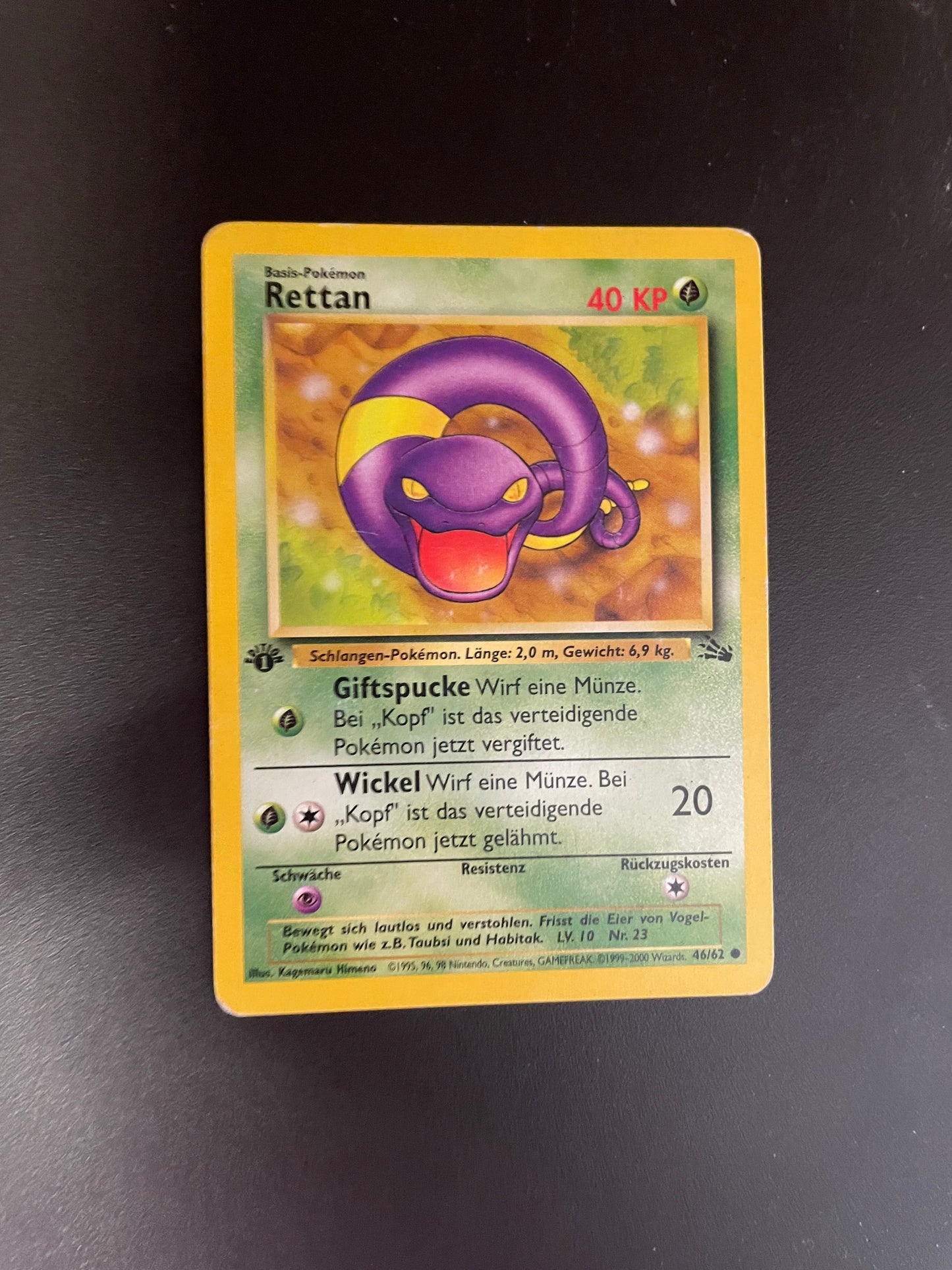 Pokemon Karte Holo 1.Edition Rettan 46/62 Deutsch