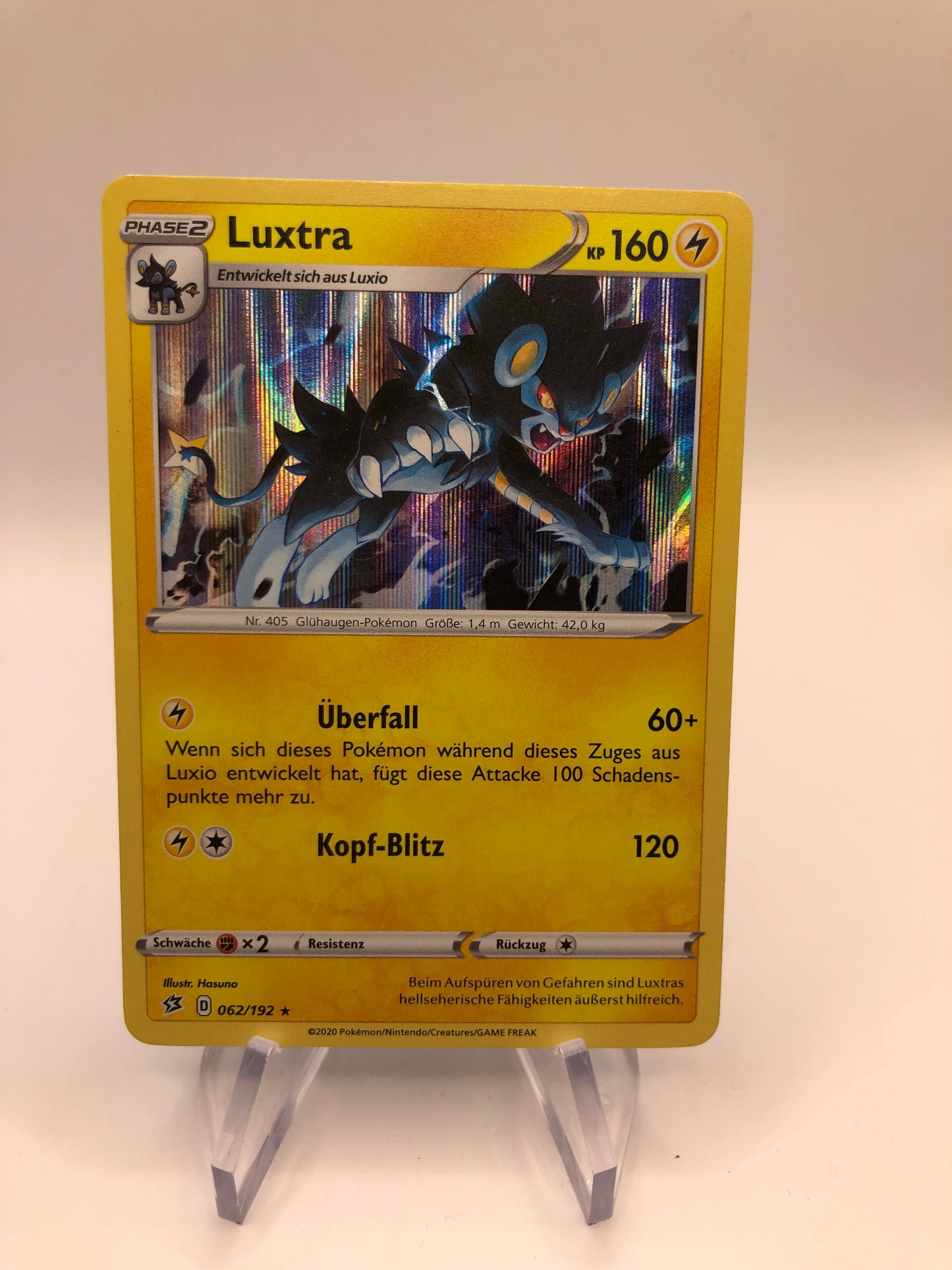 Pokemon Karte Holo Luxtra 62/192 Deutsch