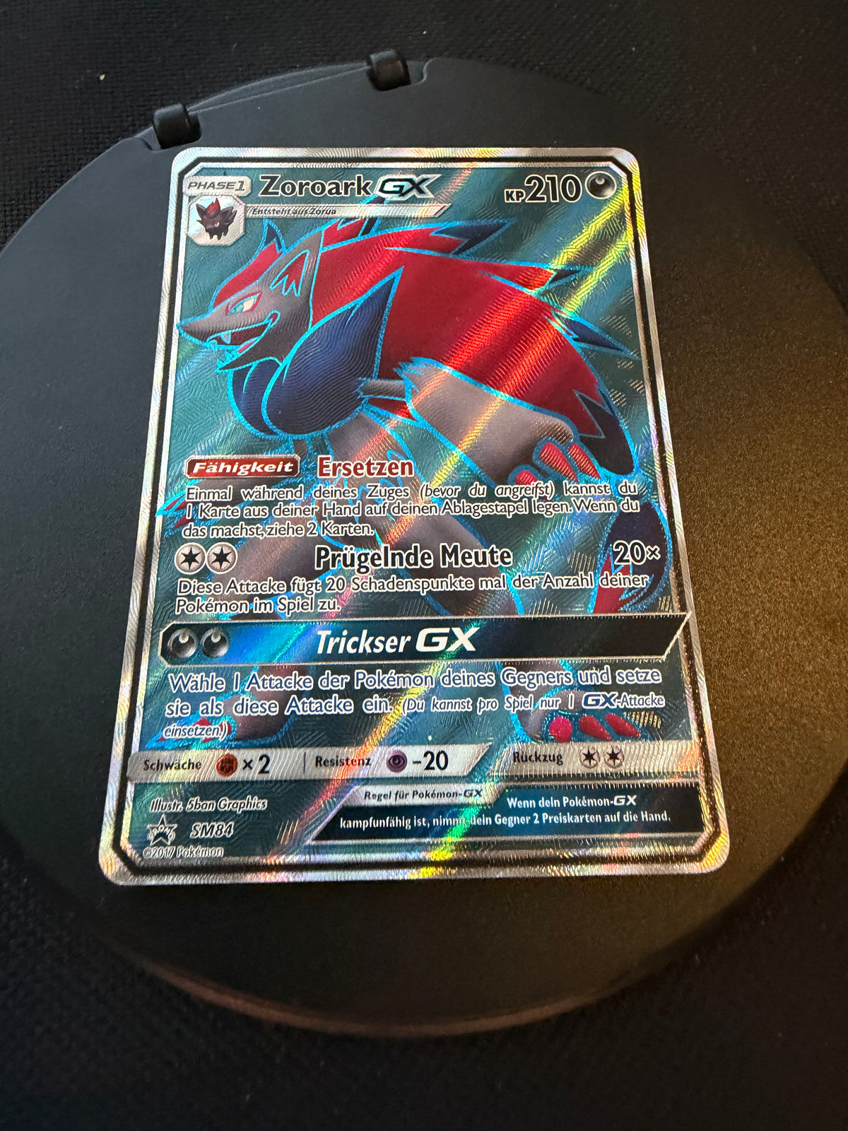 Pokemon Karte GX Promo Zoroark SM84 Deutsch